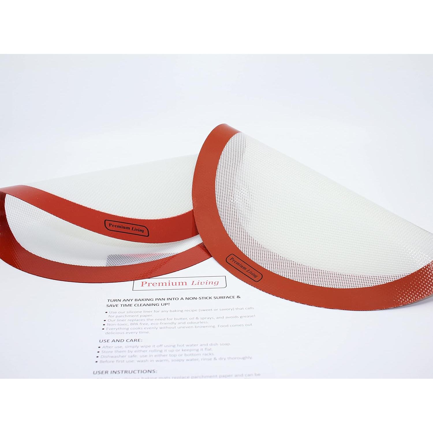 Alfombrilla de Silicona Antiadhesiva Premium Living 30.48 cm Roja - Juego de 2