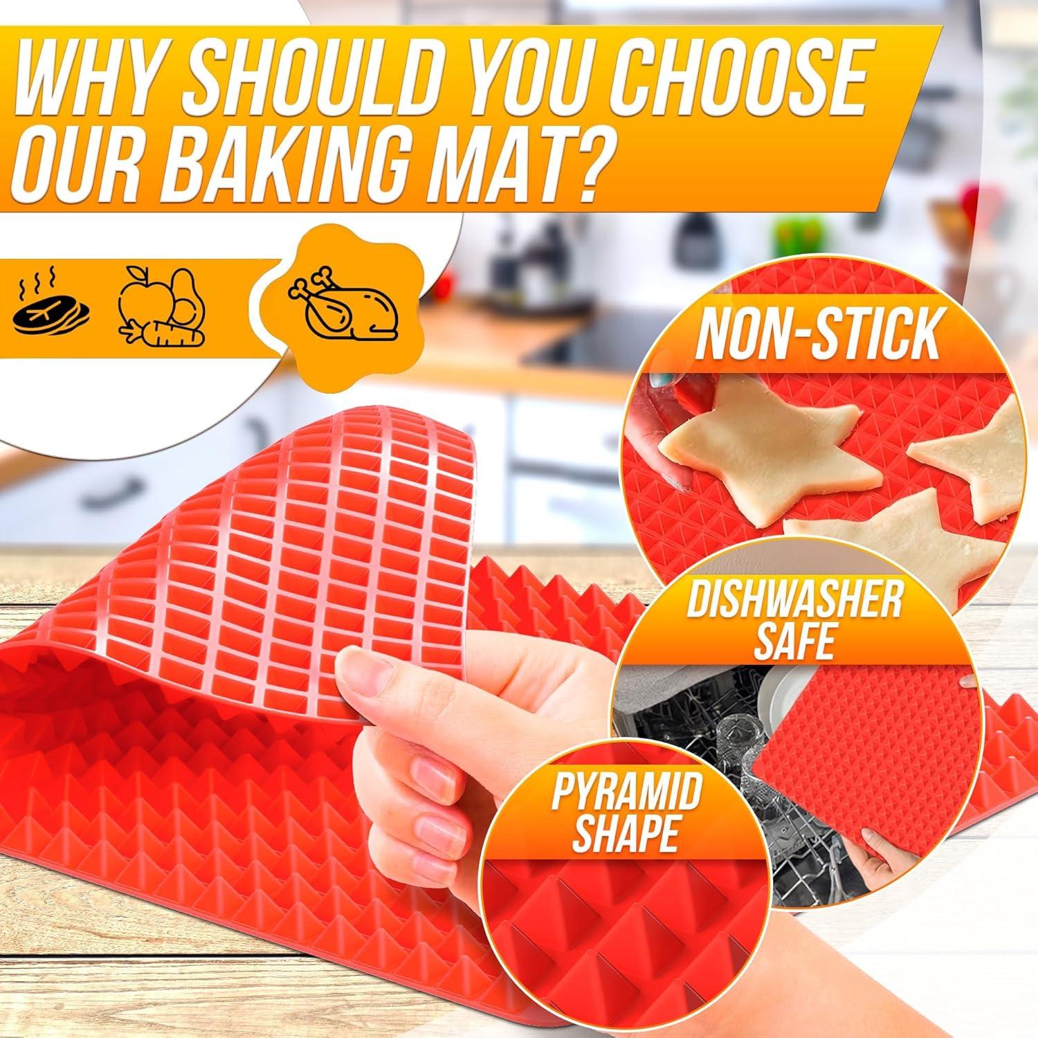 Alfombrilla de Hornear Antideslizante V TOWER 40.6x29cm Roja