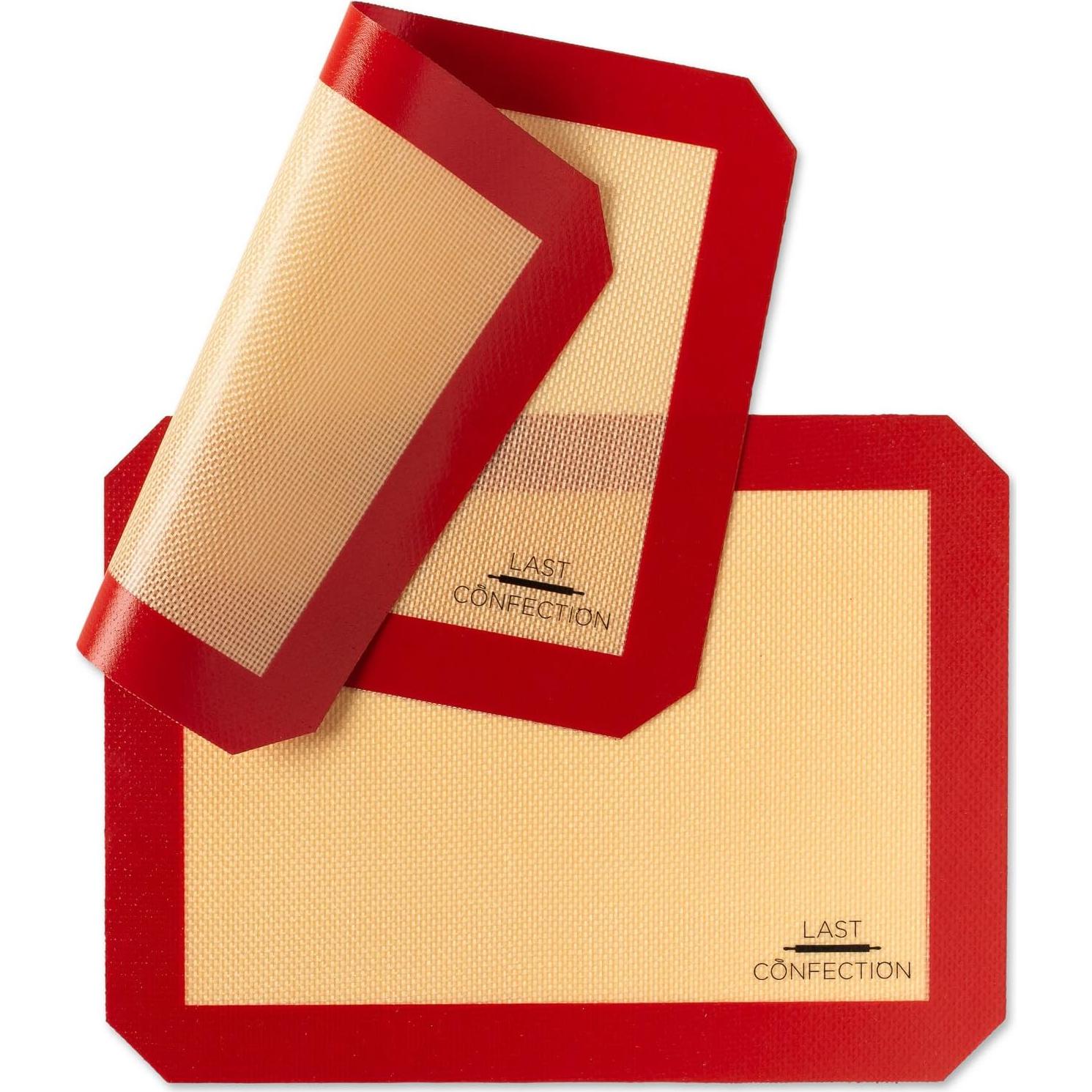 Silicone Baking Mat - Set of 2 Non-Stick Quarter Sheet (8-1/2" x 11-1/2") Professional Food Safe Tray Pan Liners