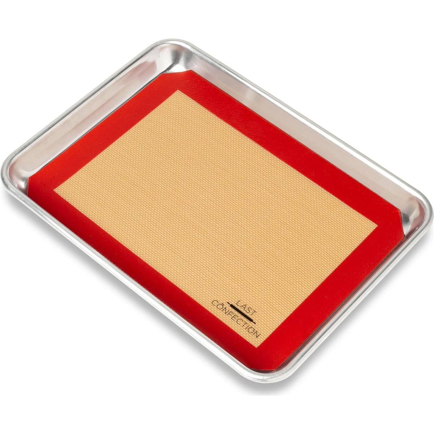 Silicone Baking Mat - Set of 2 Non-Stick Quarter Sheet (8-1/2" x 11-1/2") Professional Food Safe Tray Pan Liners