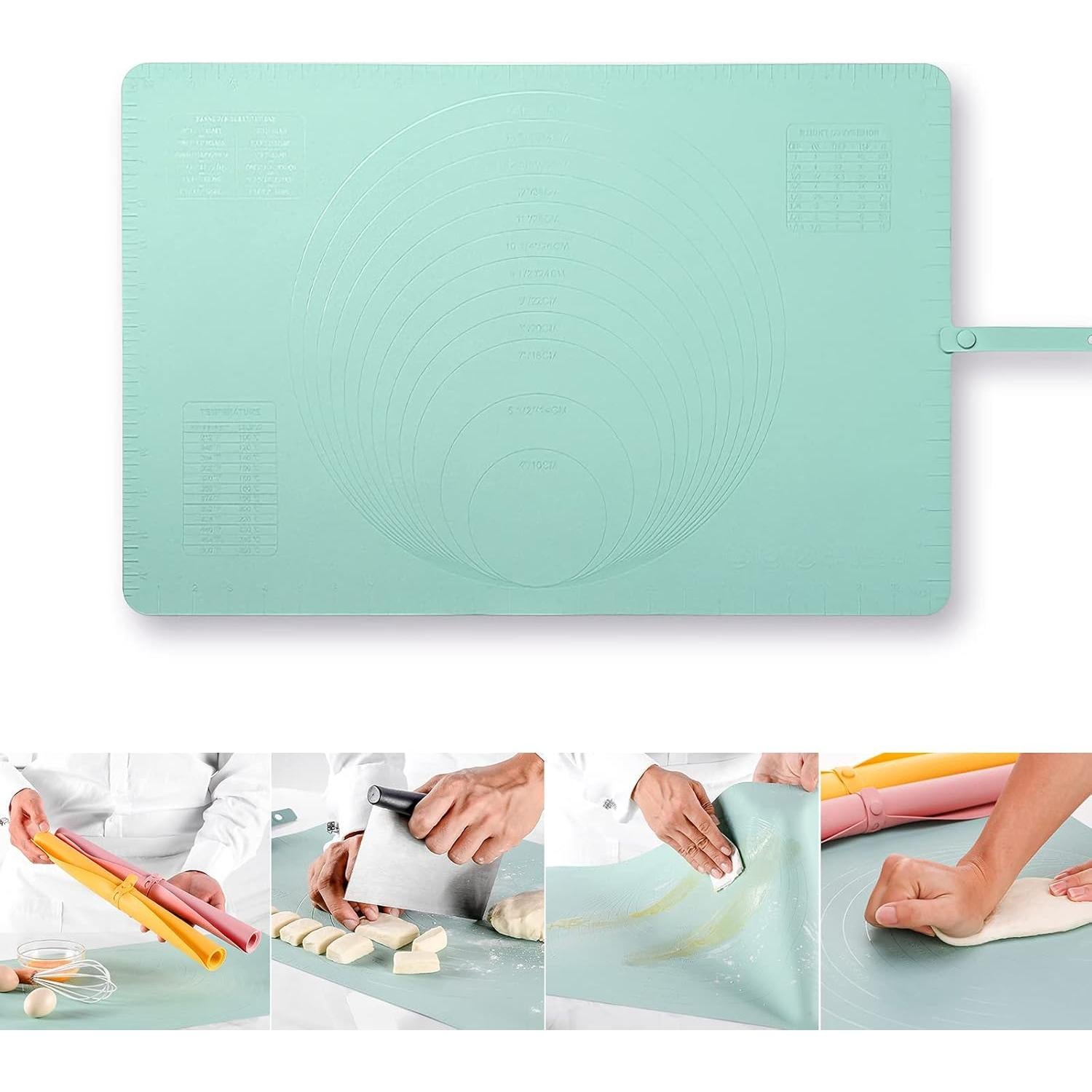 Alfombrilla de Silicona Bezseili 60x40cm Antiadherente Verde