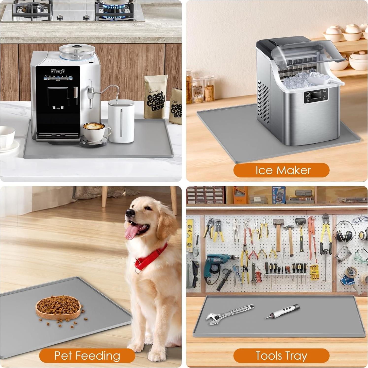 Alfombrilla de Café de Silicona WUDIALIEN 50.8x38.1 cm Gris