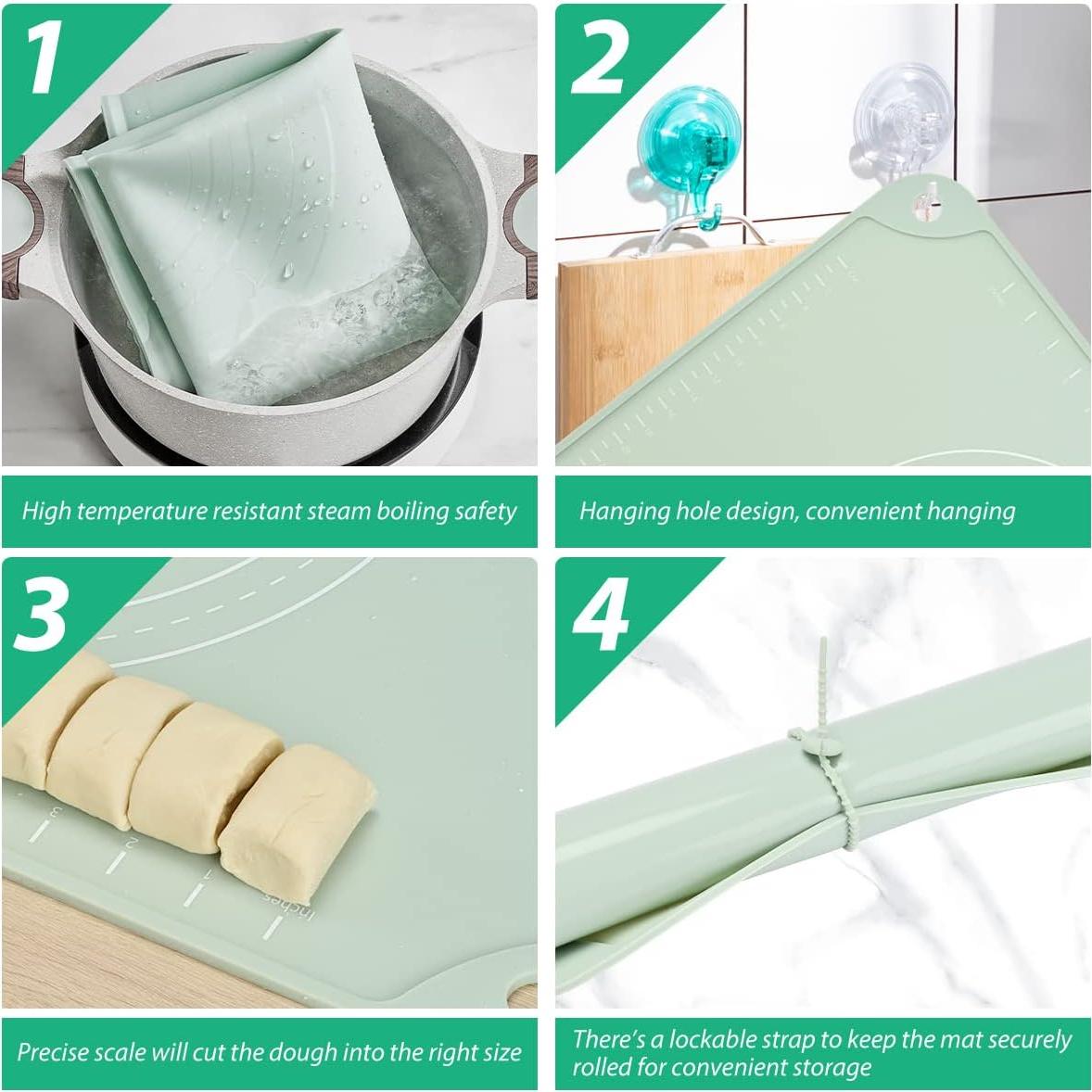 Alfombrilla de Silicona Antiadherente EuChoiz 60x40 cm Verde