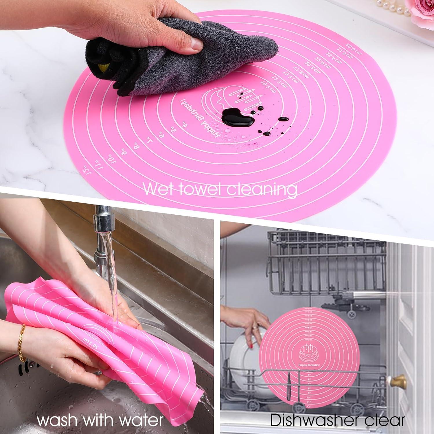 2 Alfombrillas de Silicona Redondas 30 cm YBEATY Antiadherentes