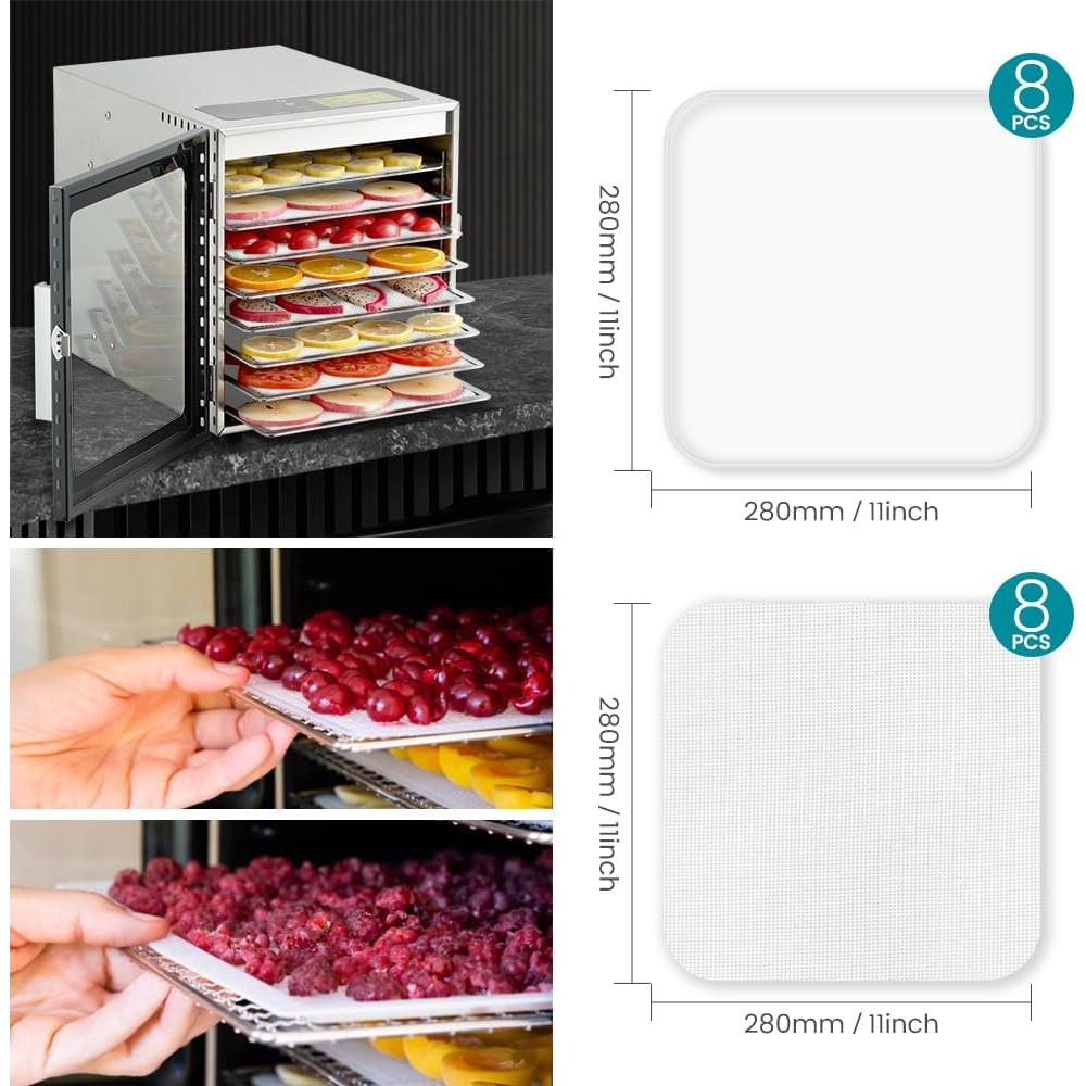 Juego de 16 Bandejas de Deshidratador Cercker Silicona 28 cm