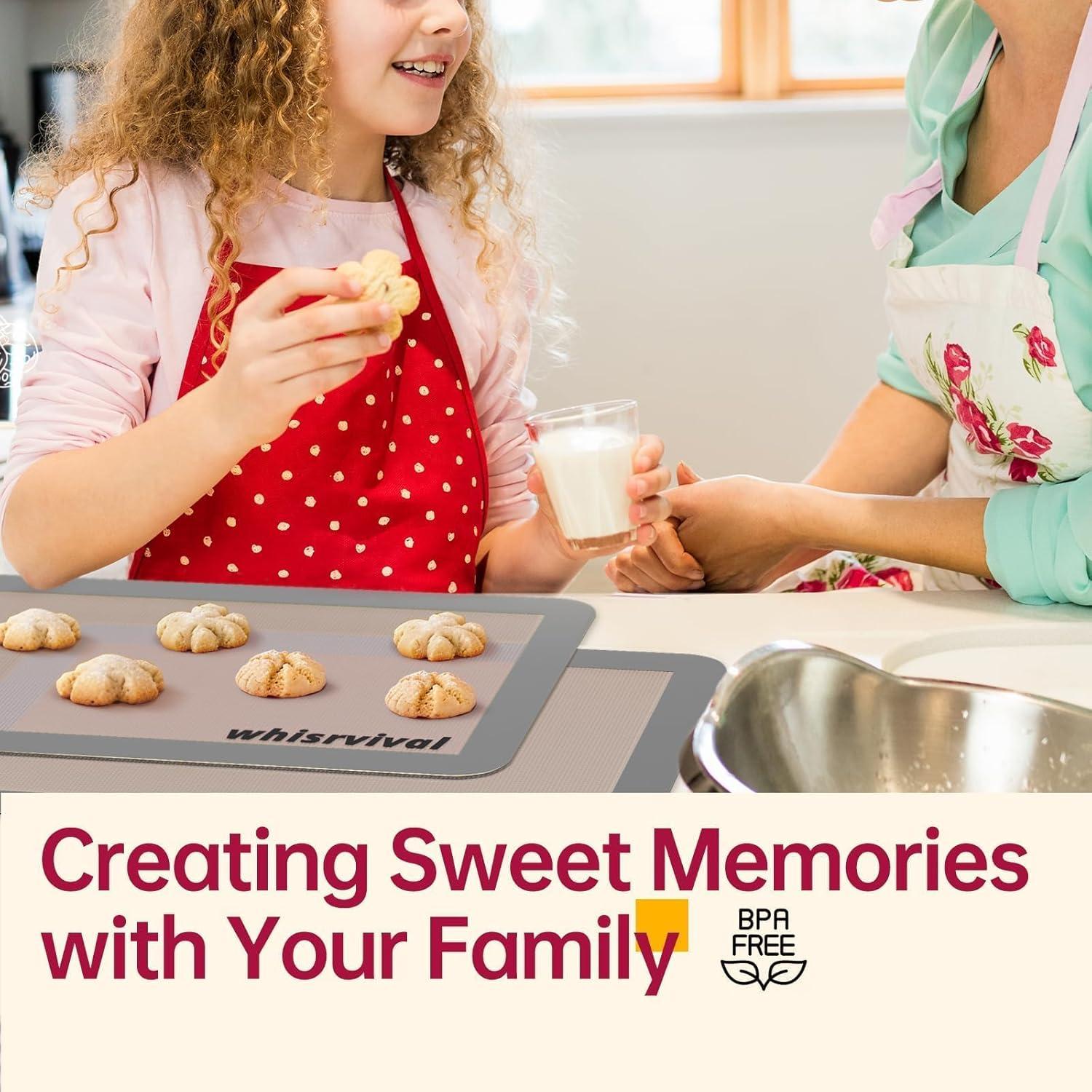 Paquete de 4 Tapetes de Silicona Antiadherentes Whisrvival