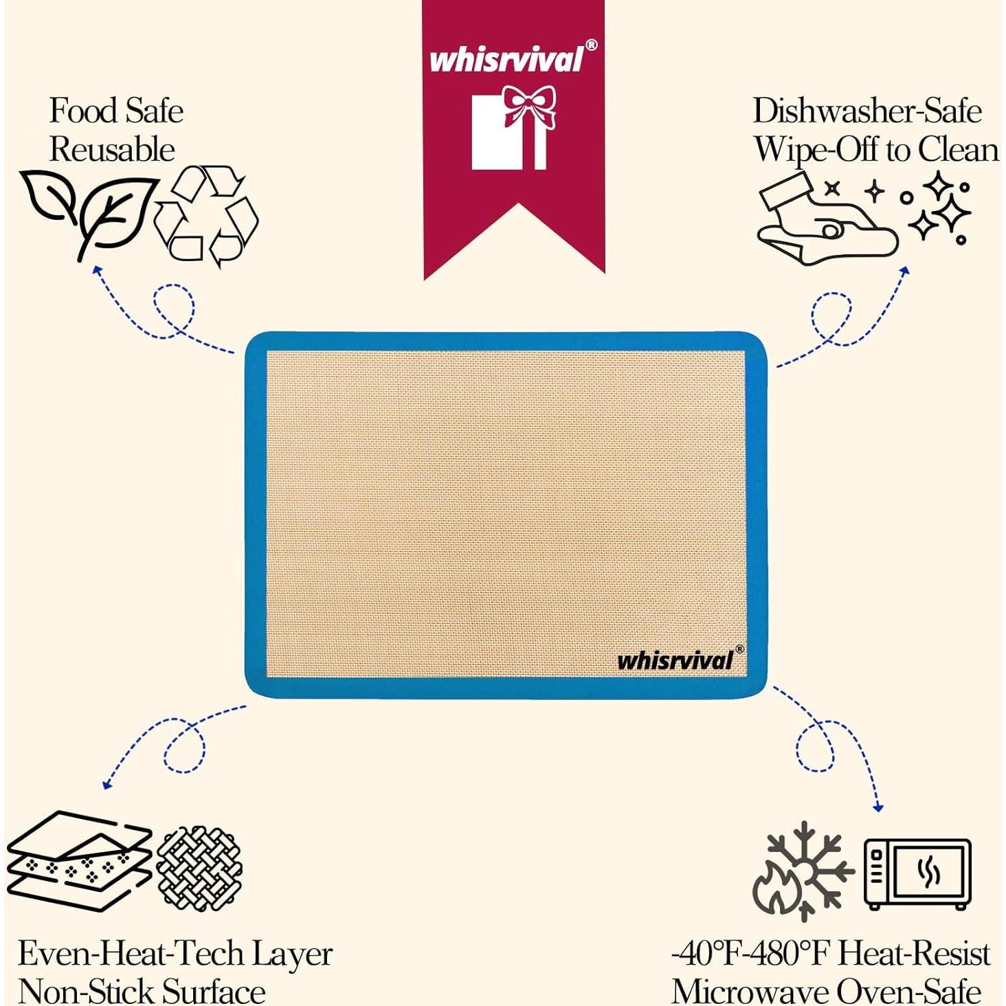 Paquete de 4 Tapetes de Silicona Antiadherentes Whisrvival