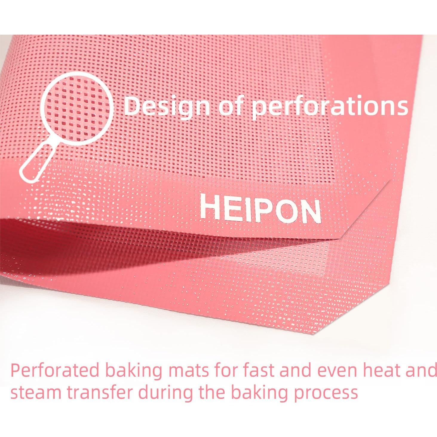 Alfombrilla de Hornear Silicona HEIPON 57x37 cm Antiadherente 2 Piezas
