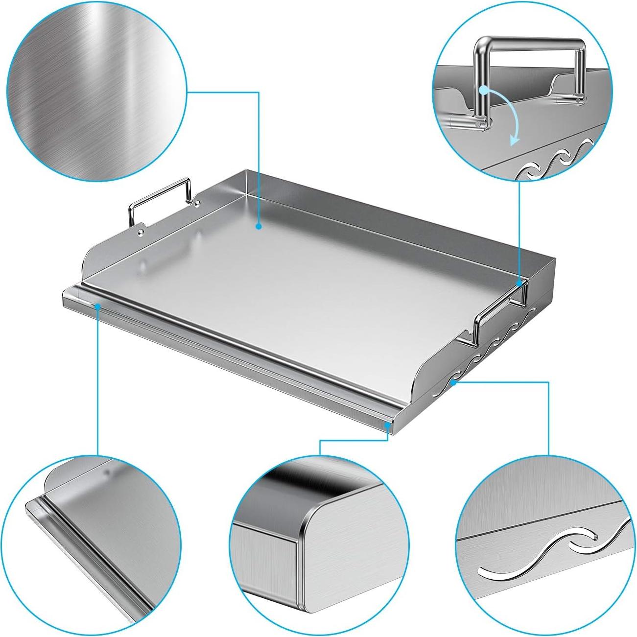 Placa de Acero Inoxidable Skyflame 43.2x32.5 cm para BBQ