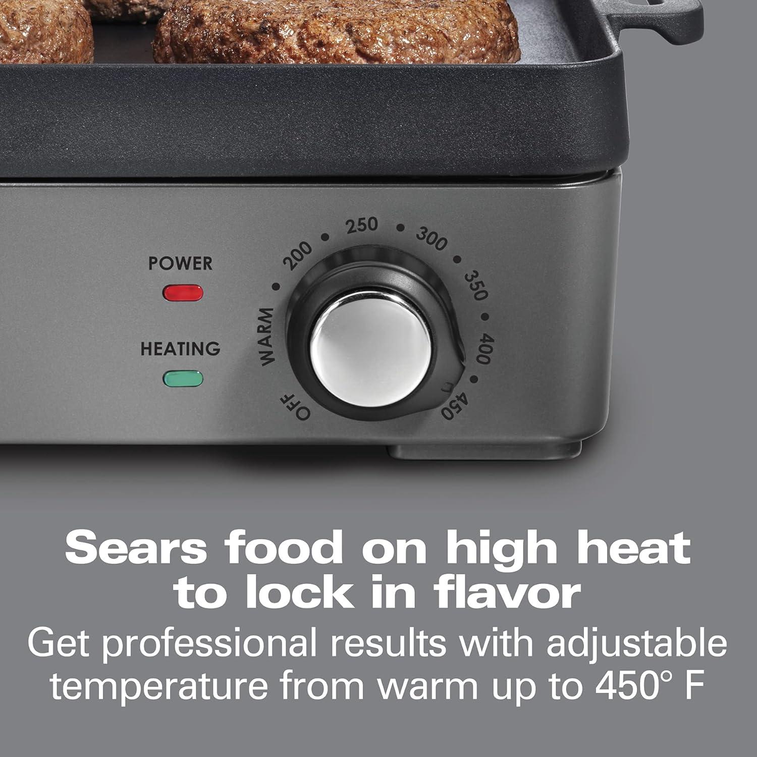 Parrilla Eléctrica de Hierro Fundido Hamilton Beach 10"x16"