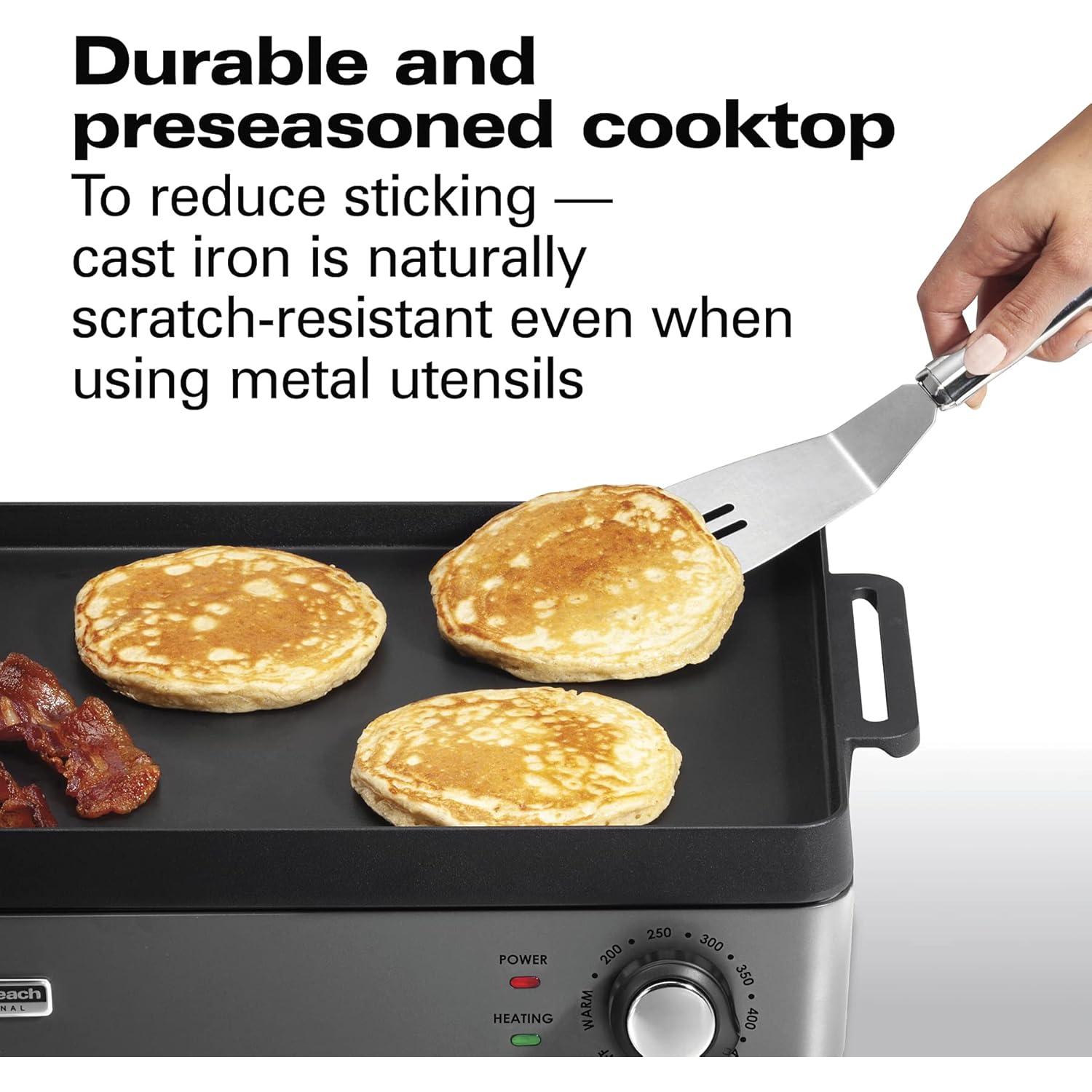 Parrilla Eléctrica de Hierro Fundido Hamilton Beach 10"x16"