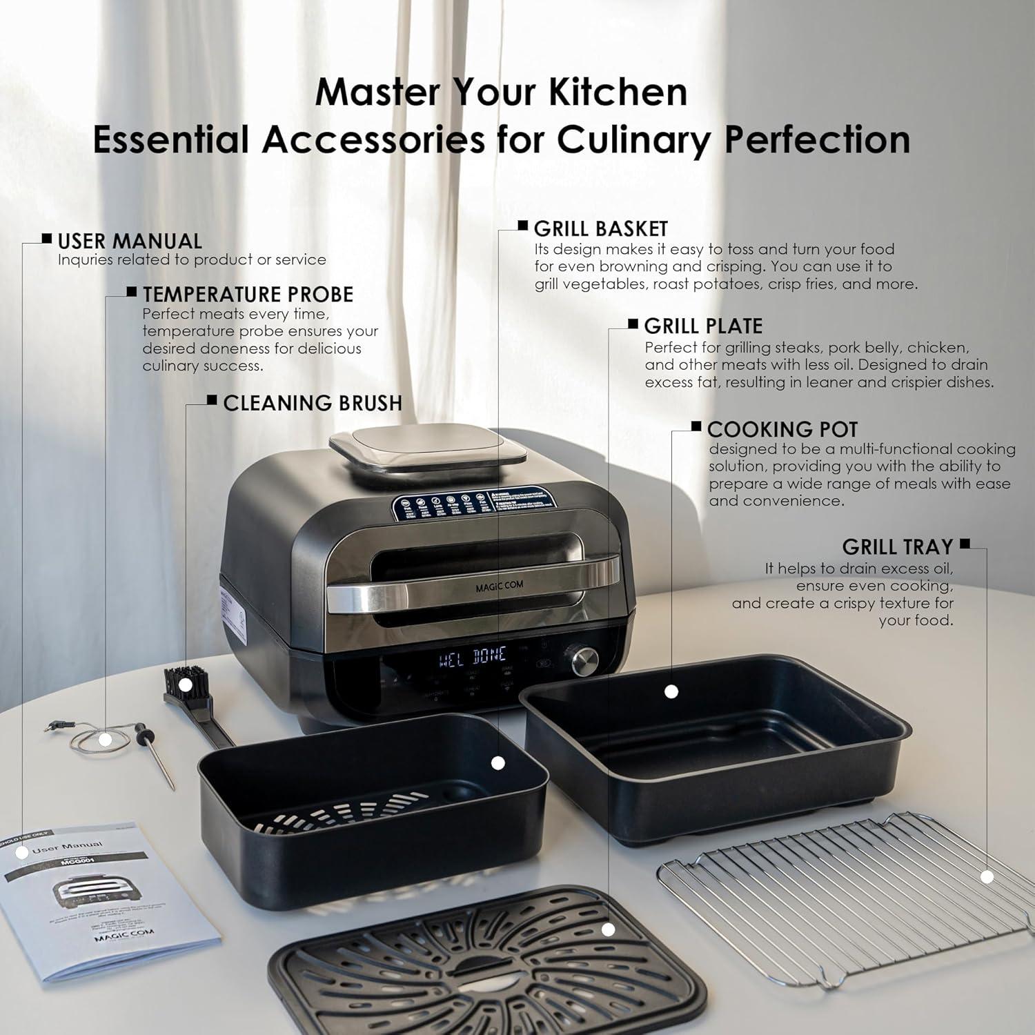 Parrilla Interior y Freidora de Aire MAGiC COM 7-en-1 5.2L