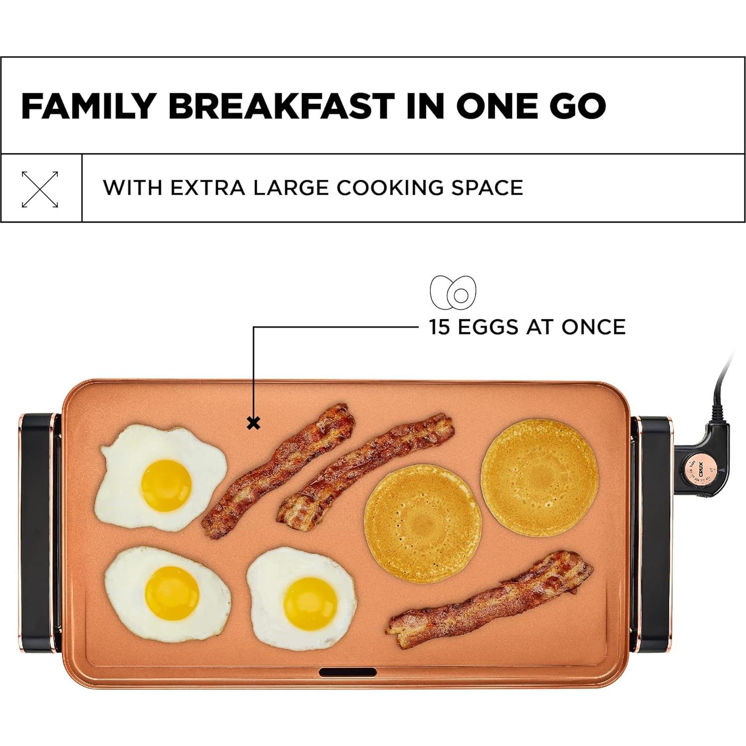 Plancha eléctrica Crux XL con recubrimiento cerámico 1650W