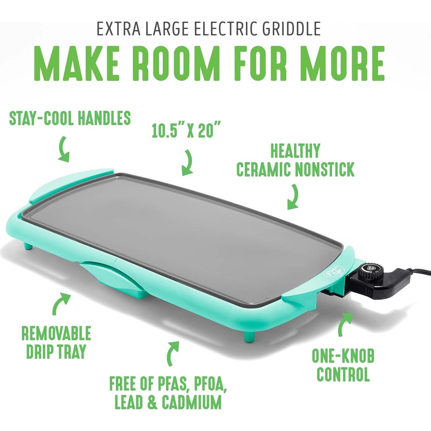 Plancha Eléctrica GreenLife 50.8 cm Cerámica Antiadherente