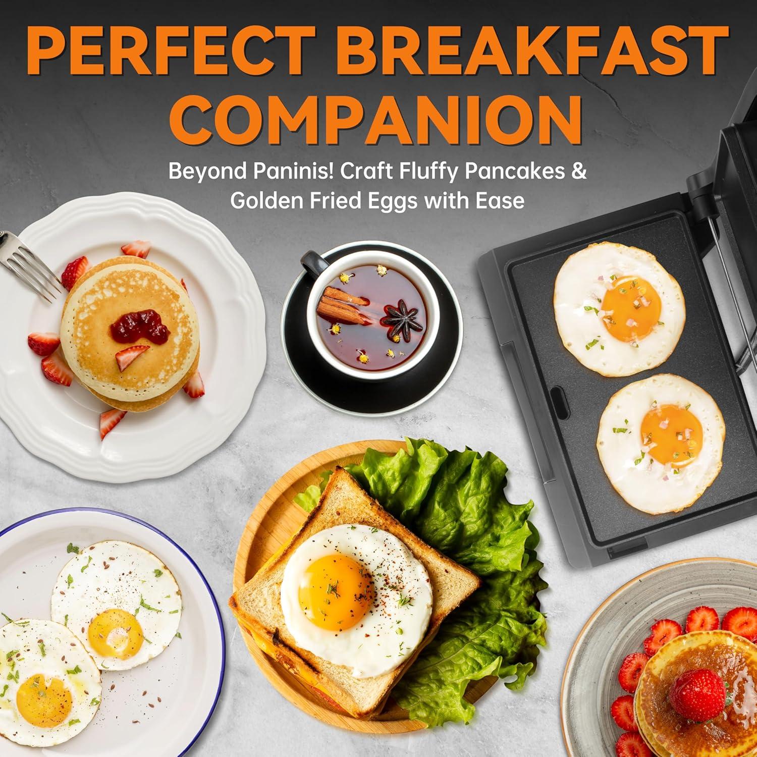 Mini Prensa Panini Eléctrica Baker's Friend 800W Acero Inoxidable