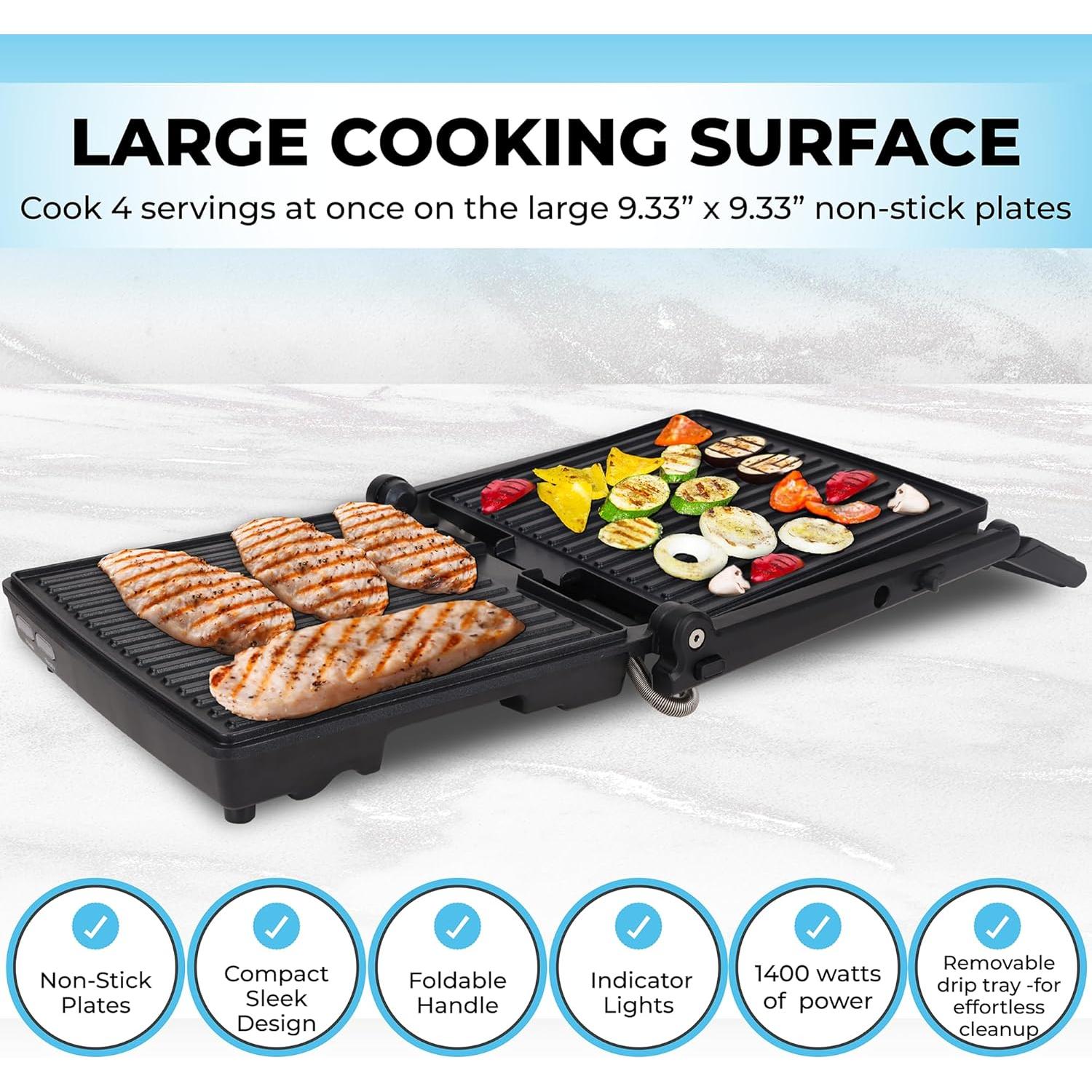 Prensa Panini Courant CPP-4141ST Acero Inoxidable 1400W