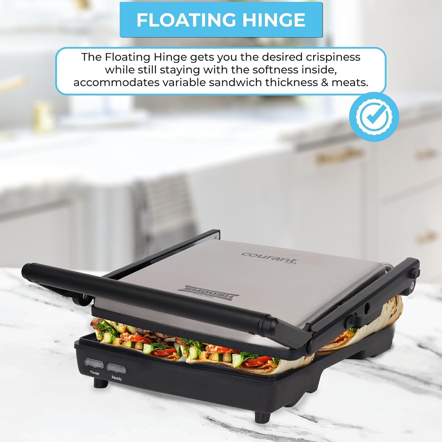 Prensa Panini Courant CPP-4141ST Acero Inoxidable 1400W