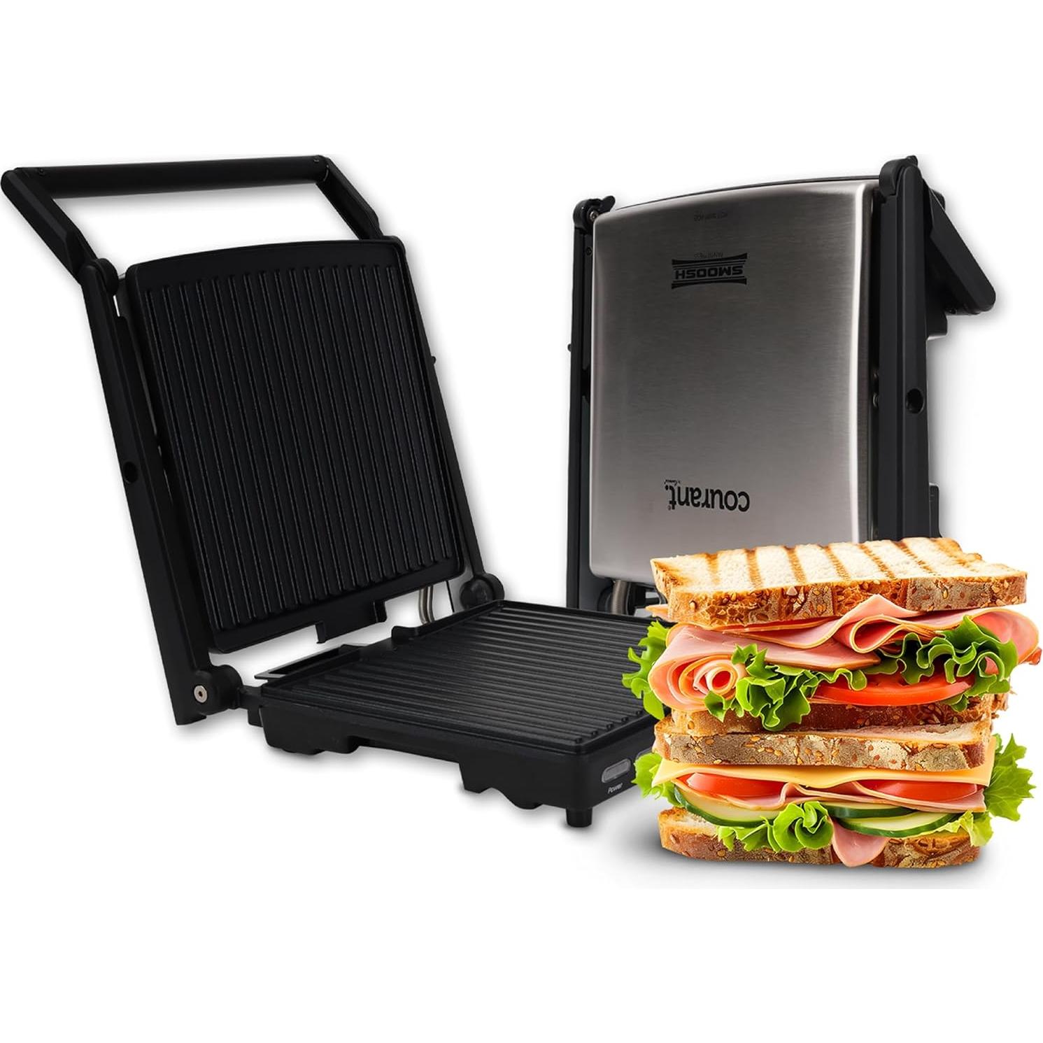 Prensa Panini Courant CPP-4141ST Acero Inoxidable 1400W