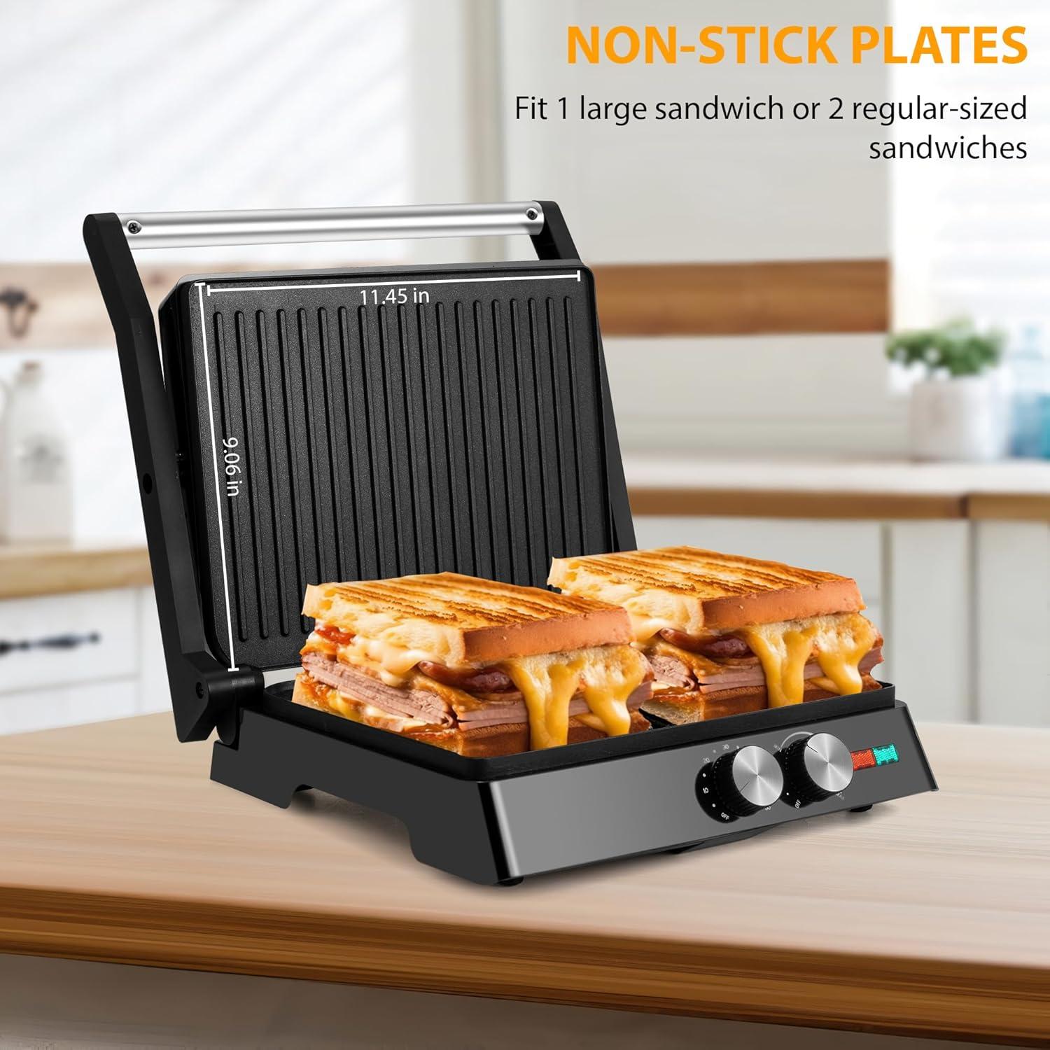 Prensa para Sándwich SUSTEAS SLG5019 1400W Ajustable 0-200°C