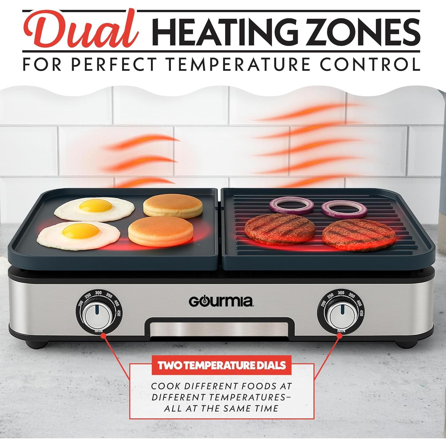 Parrilla y Plancha Eléctrica Gourmia GEG1430 3 en 1 XL