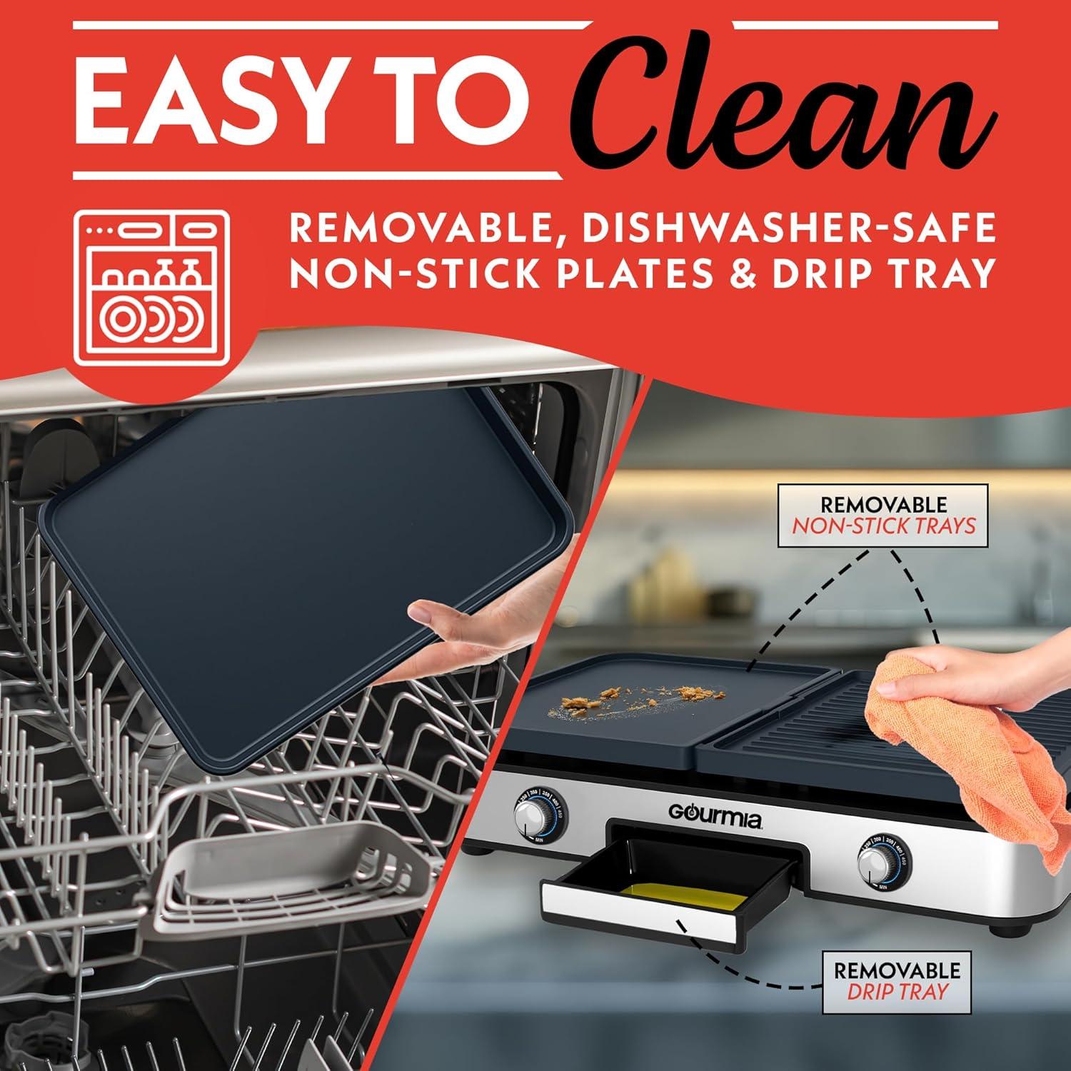 Parrilla y Plancha Eléctrica Gourmia GEG1430 3 en 1 XL