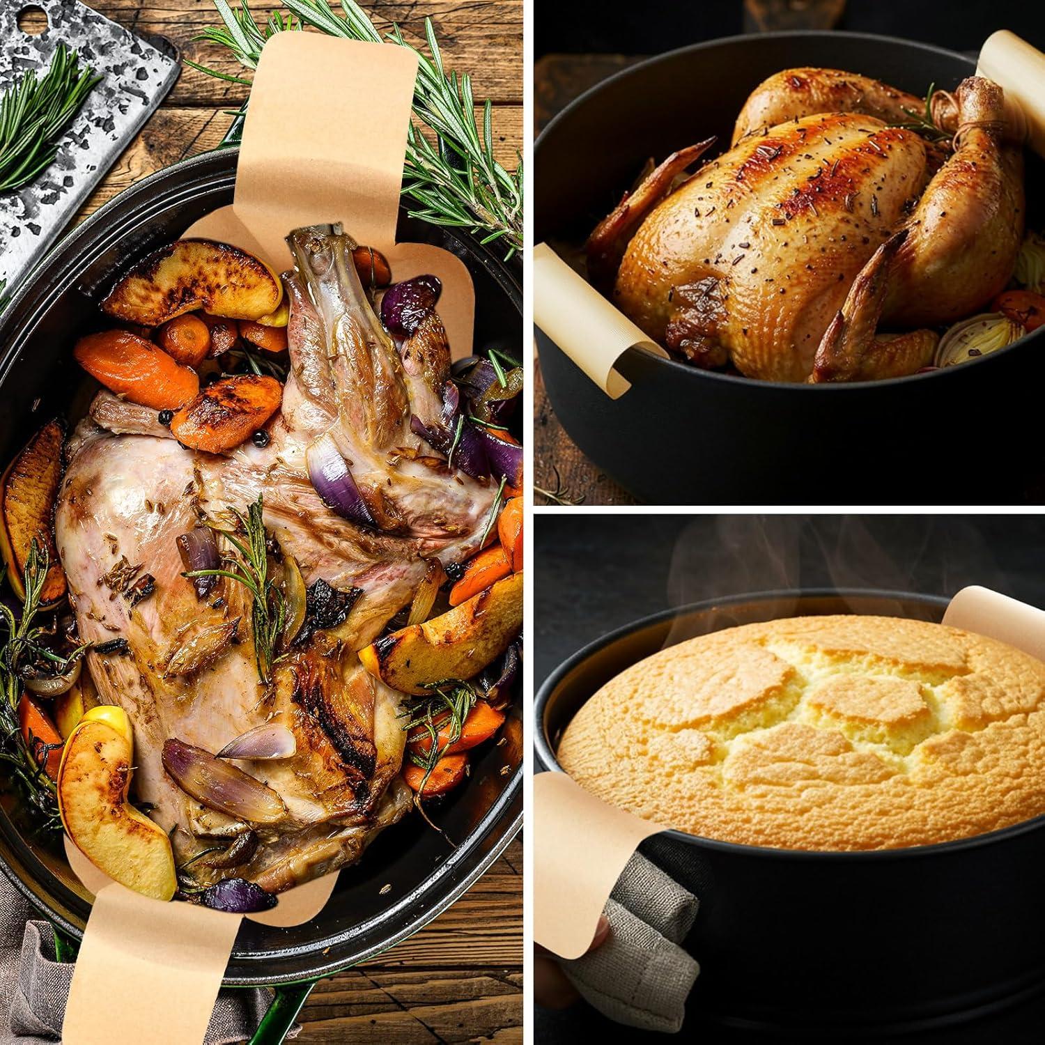 Papel de Horno Marspark 100 Pcs Ovalado con Mango Largo