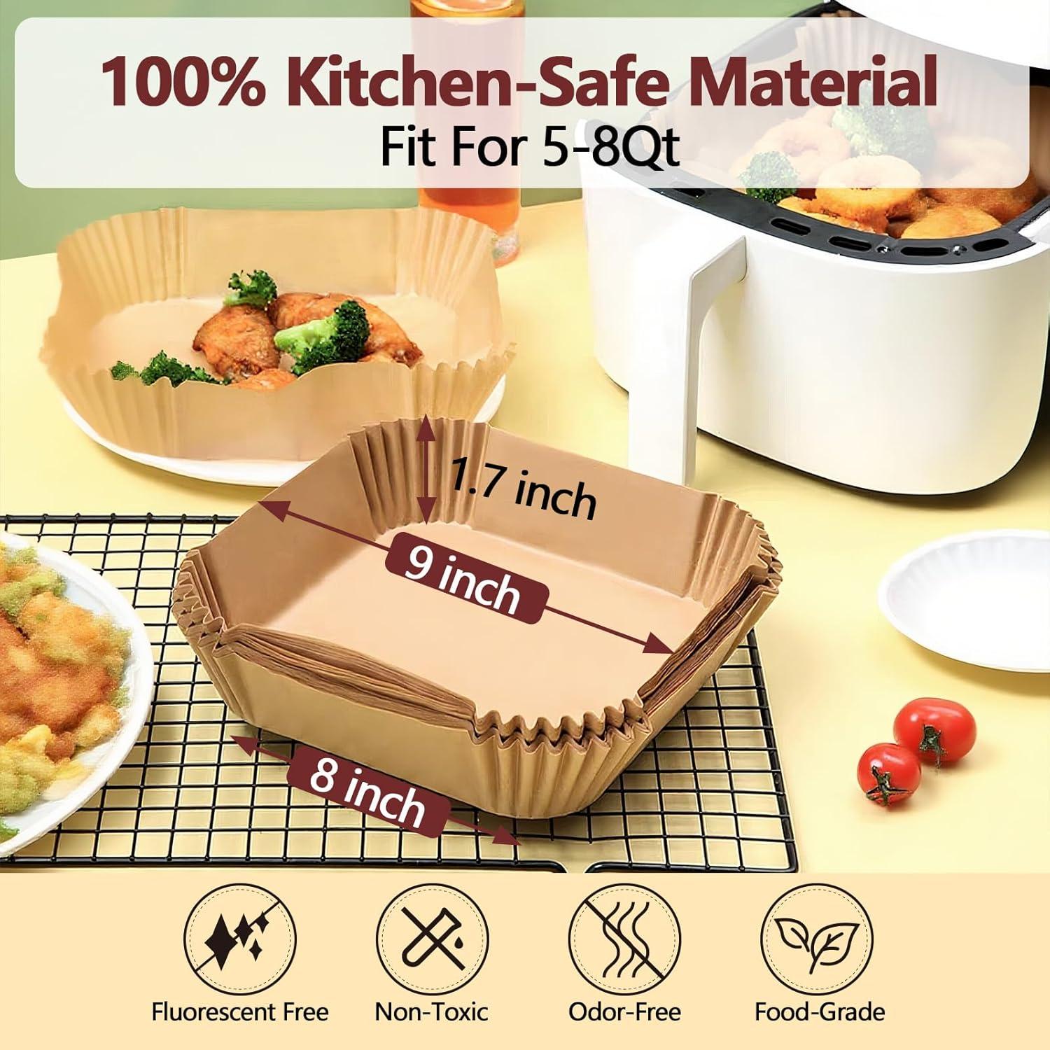 Forros desechables para freidora de aire EKACO 125PCS 20.32cm