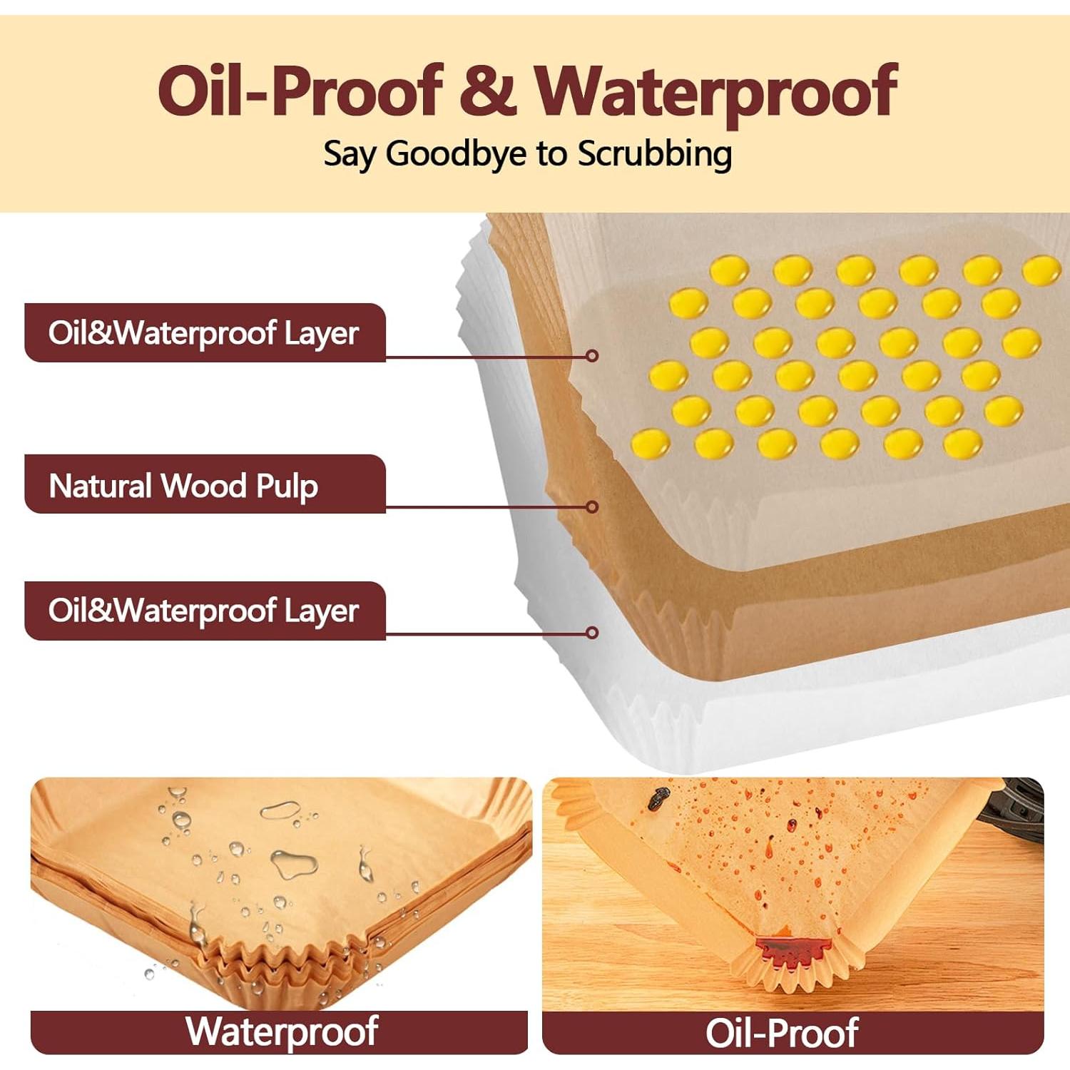 Forros desechables para freidora de aire EKACO 125PCS 20.32cm