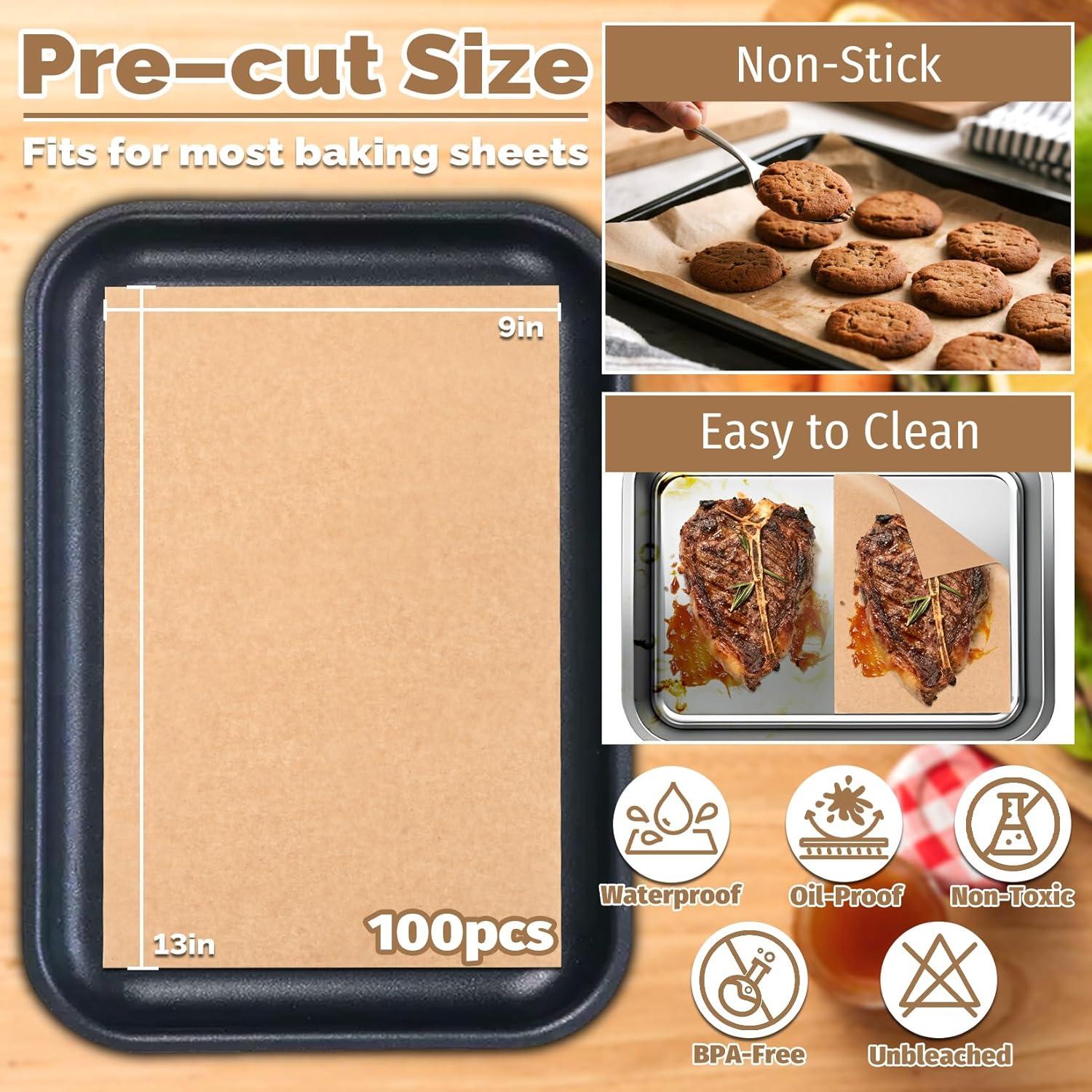 100 Hojas de Papel Pergamino Sin Blanquear MAQIHAN 22.86x33.02cm