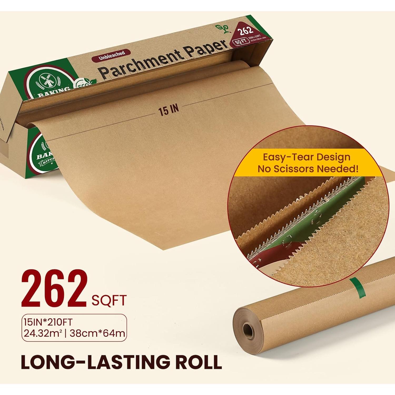 Papel de Parchment AOZITA 15x210ft Antiadherente 450°F