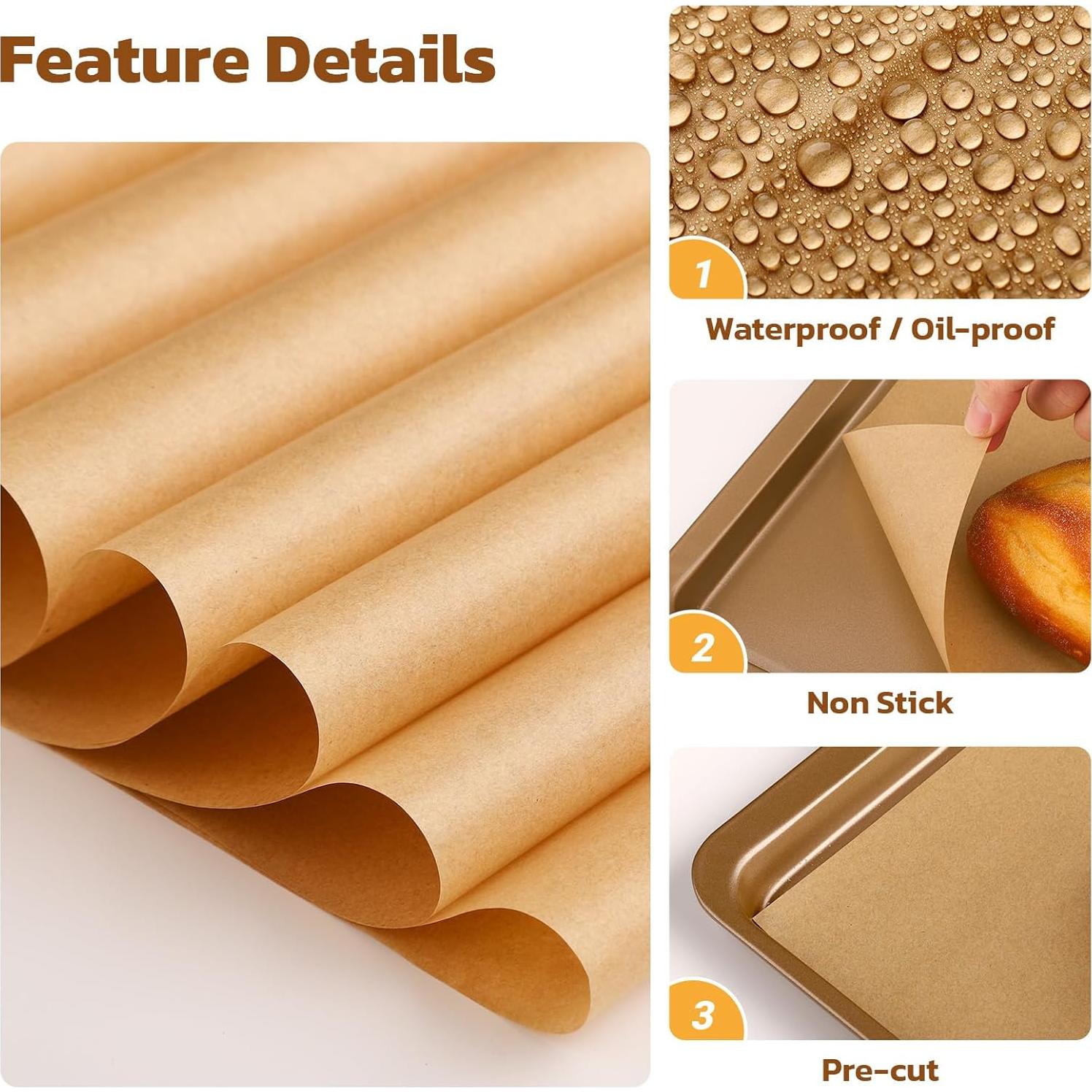 Hojas de Papel Pergamino Beasea 200pcs 25x35cm Antiadherentes