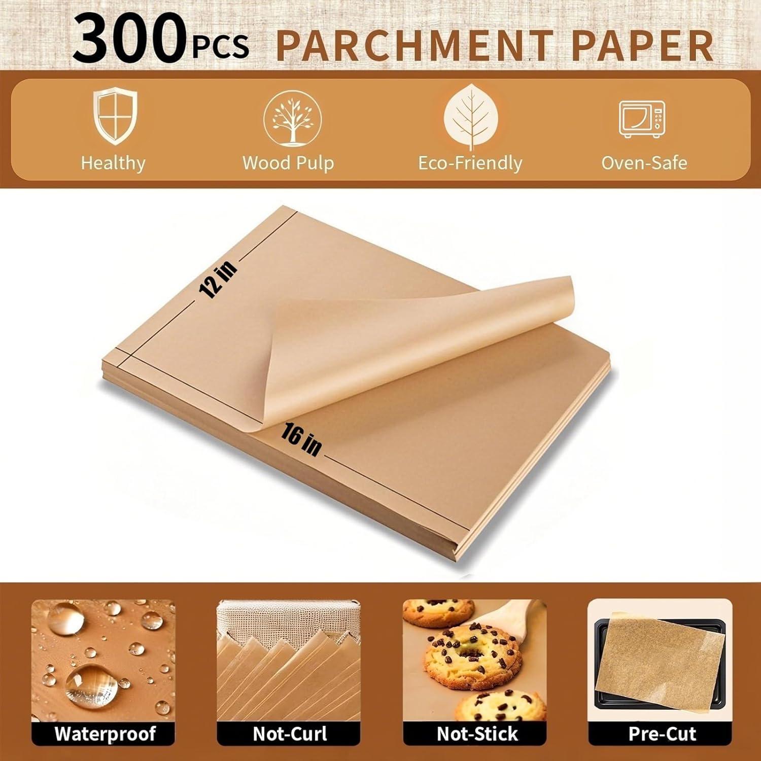 Papel para Hornear VEADOOLLY 300 Hojas 30.5x40.6 cm Anti-adherente