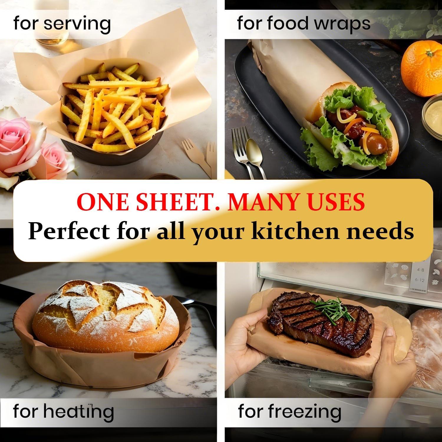 Papel para Hornear VEADOOLLY 300 Hojas 30.5x40.6 cm Anti-adherente