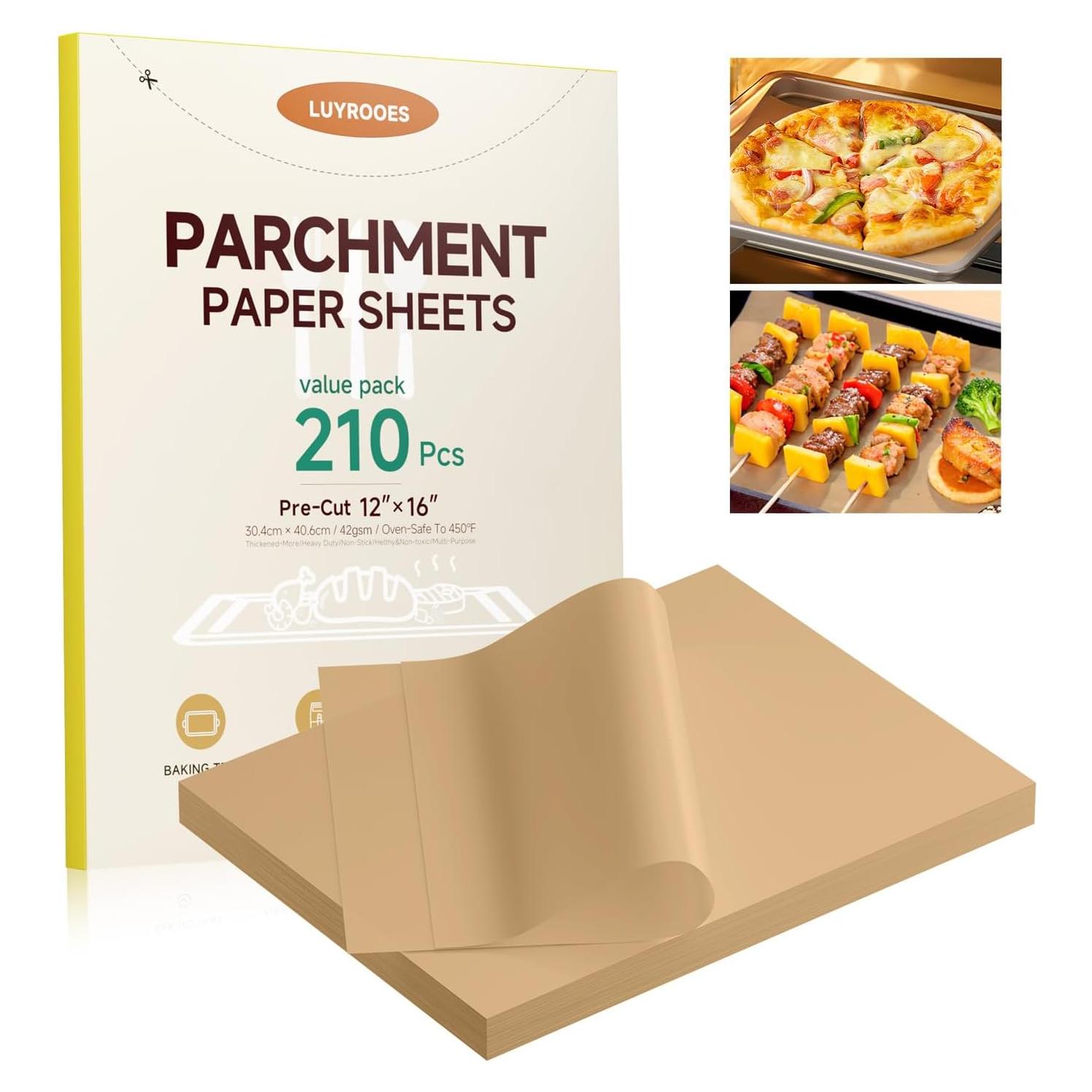 Papel Pergamino Sin Blanquear LUYROOES 210 Hojas 30.4x40.6cm