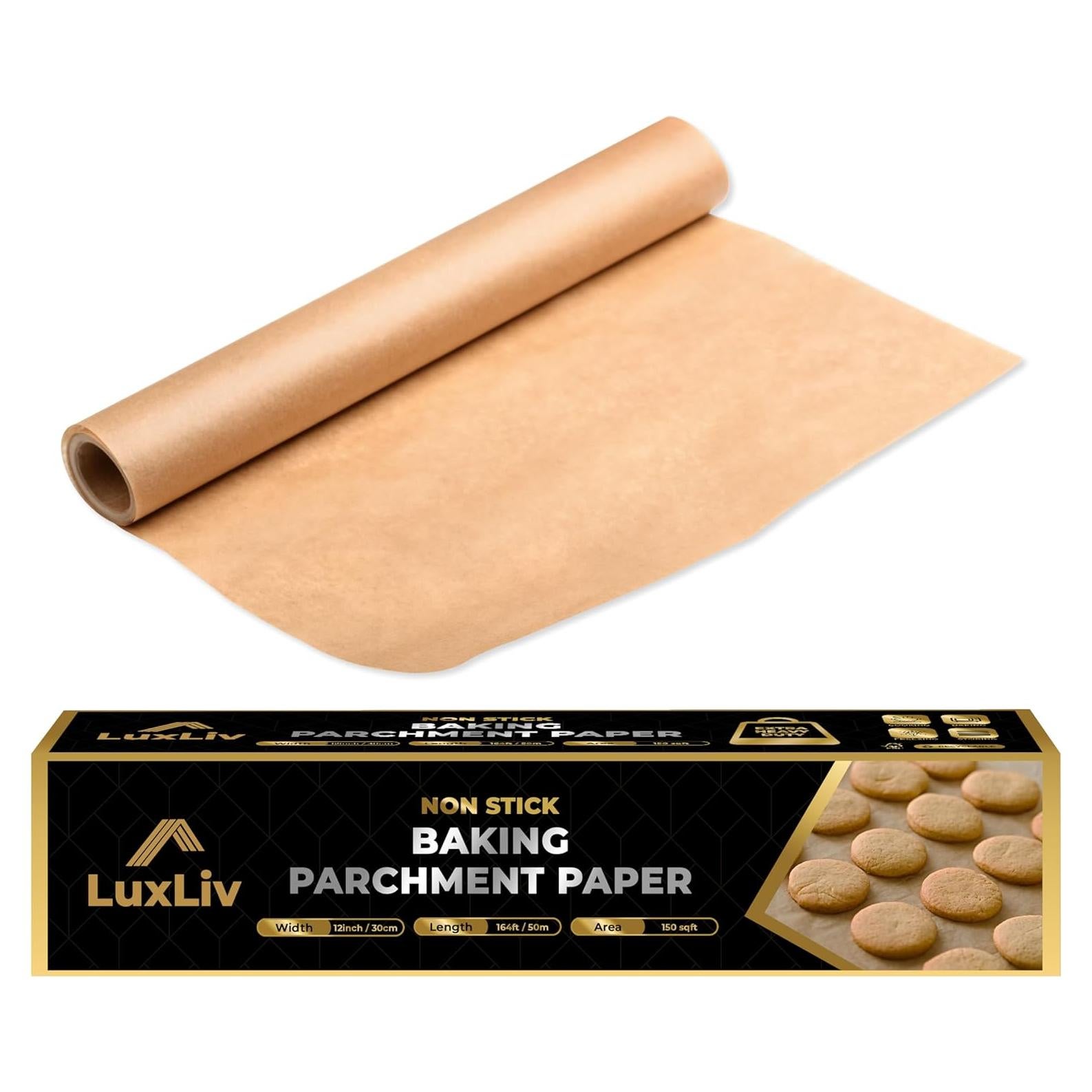 Papel Pergamino LuxLiv 30cm x 50m Antiadherente Marrón