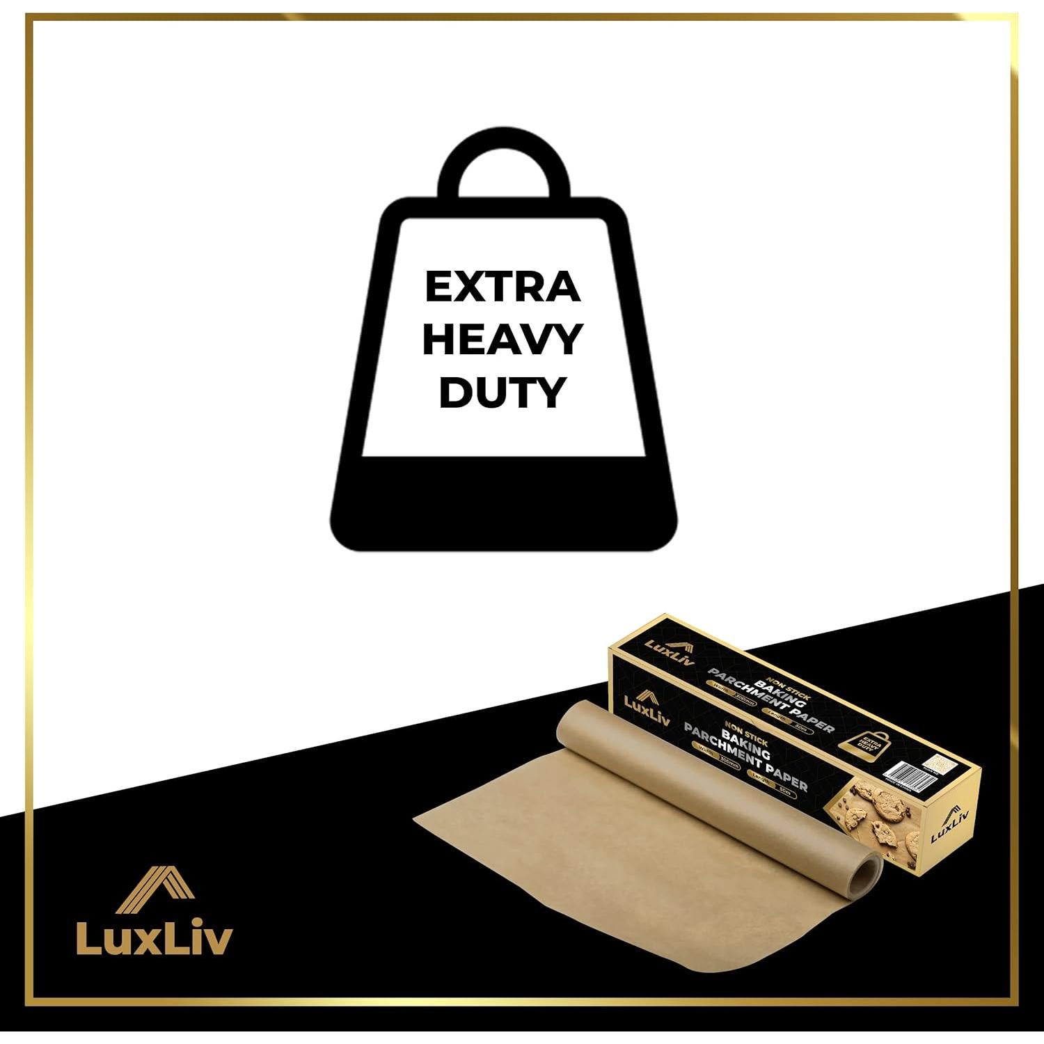 Papel Pergamino LuxLiv 30cm x 50m Antiadherente Marrón