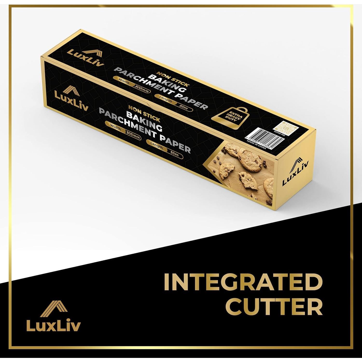 Papel Pergamino LuxLiv 30cm x 50m Antiadherente Marrón