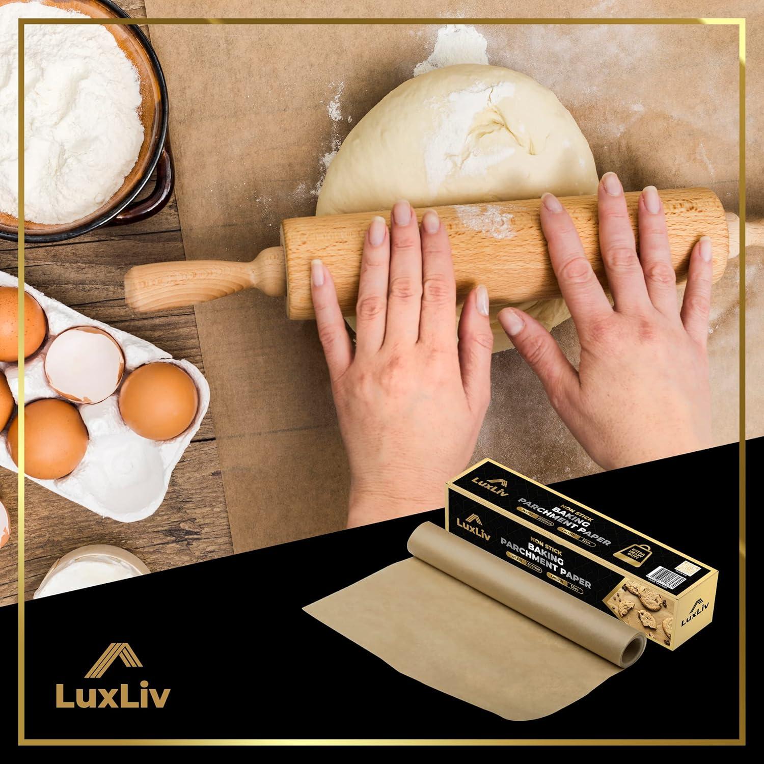 Papel Pergamino LuxLiv 30cm x 50m Antiadherente Marrón