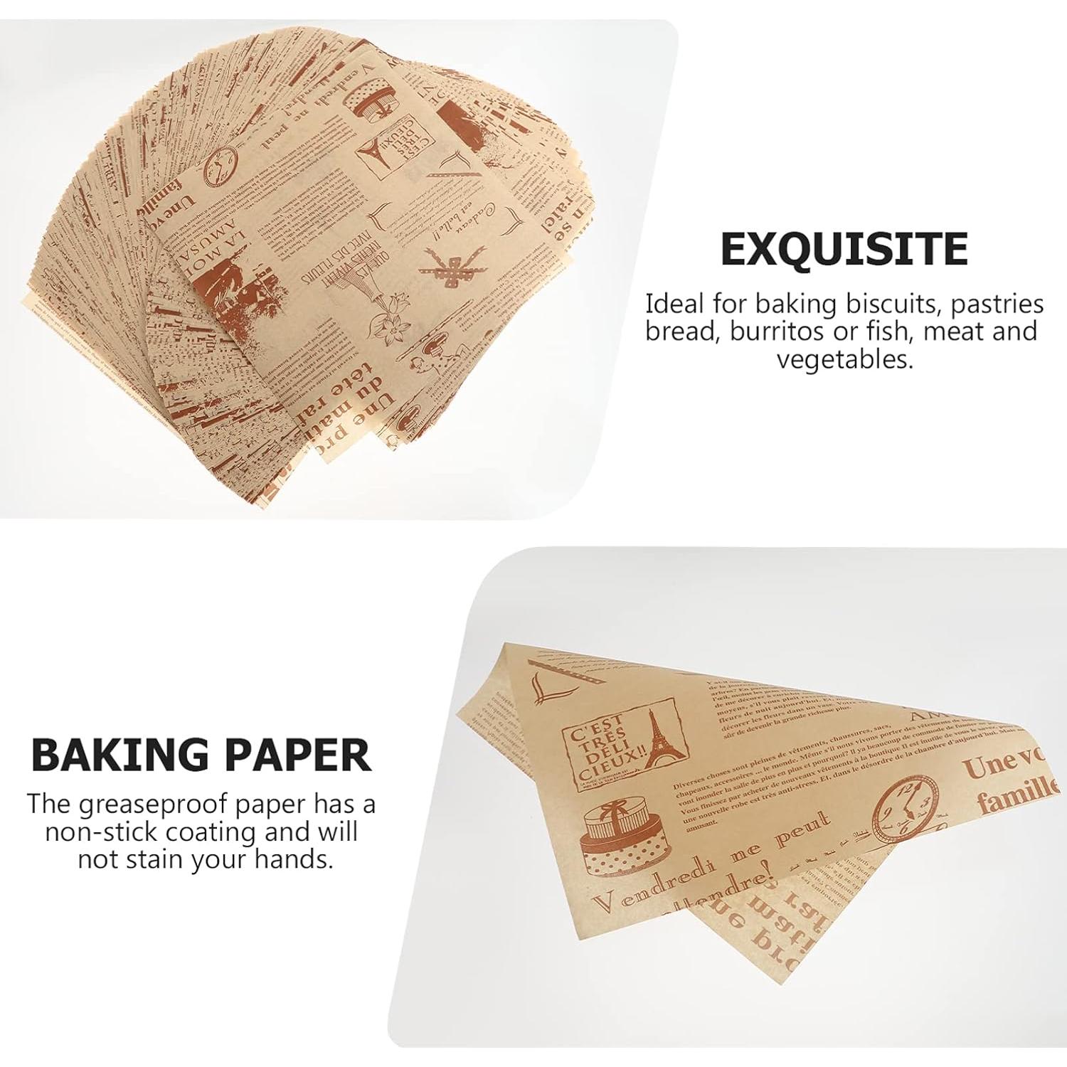 200 Hojas de Papel Pergamino Healifty 22x22cm Antiadherente