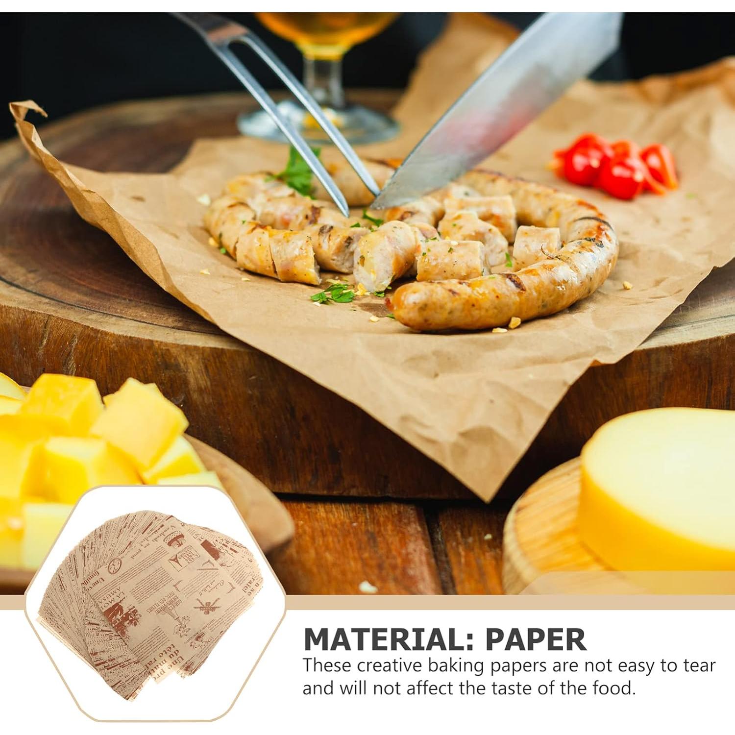 200 Hojas de Papel Pergamino Healifty 22x22cm Antiadherente