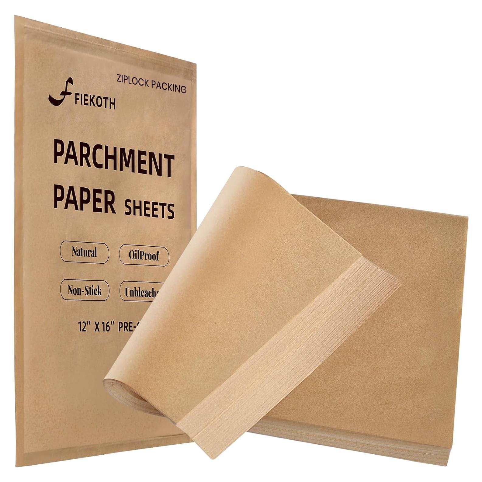 100 Hojas Papel Pergamino Sin Blanquear Fiekoth 30.48x40.64 cm