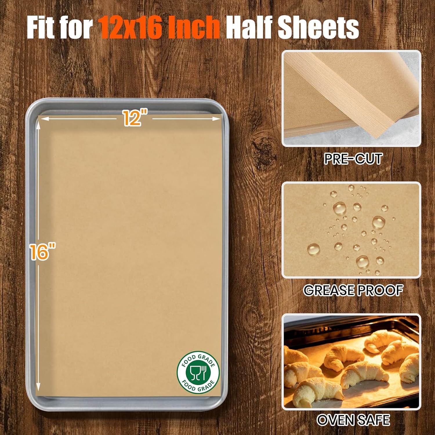 100 Hojas Papel Pergamino Sin Blanquear Fiekoth 30.48x40.64 cm