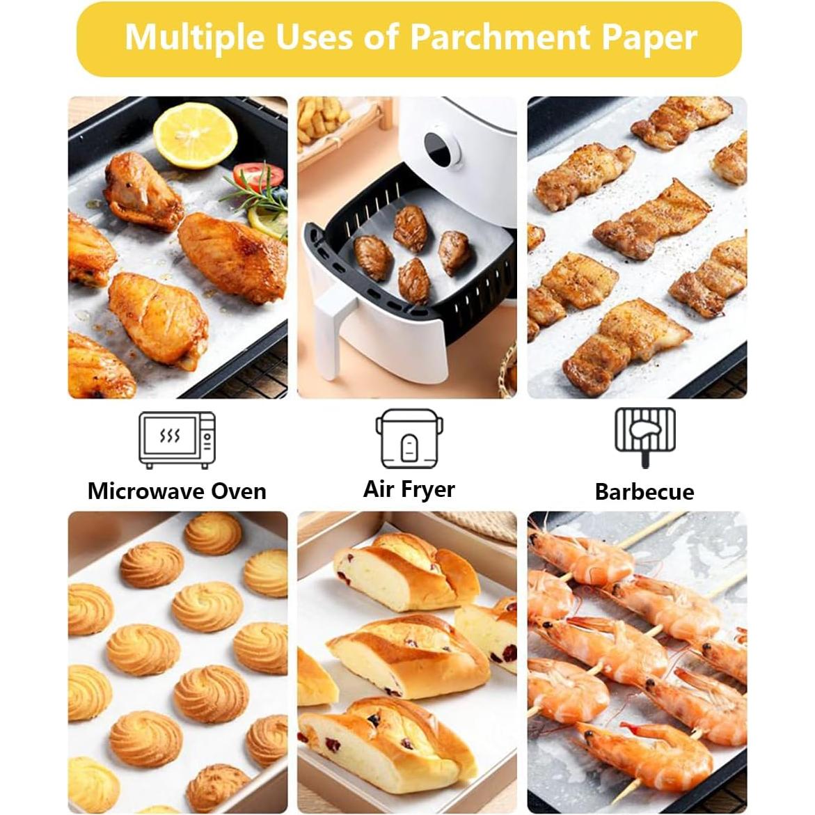 50 Hojas de Papel Pergamino 30.48x30.48 cm Yuyouqu para Hornear