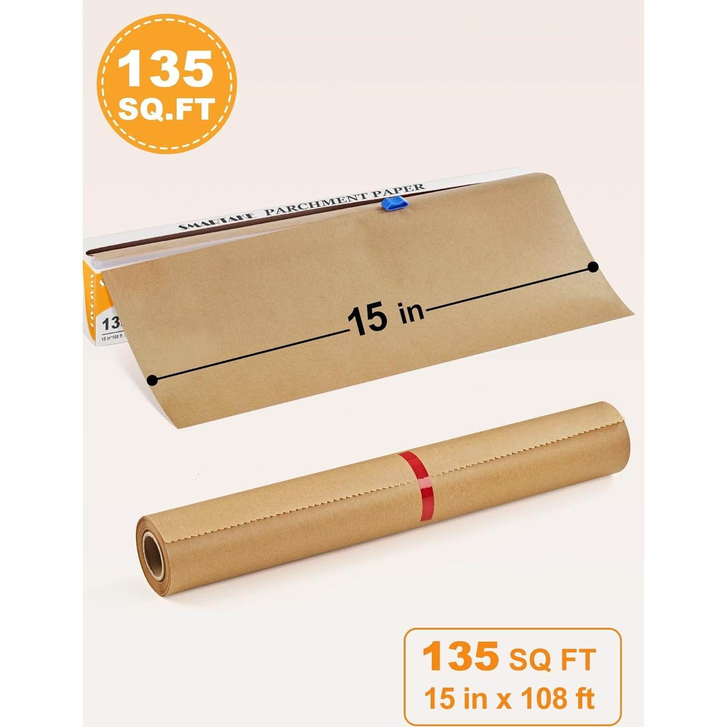 Rollo de Papel Pergamino SMARTAKE 38 cm x 33 m Antiadherente
