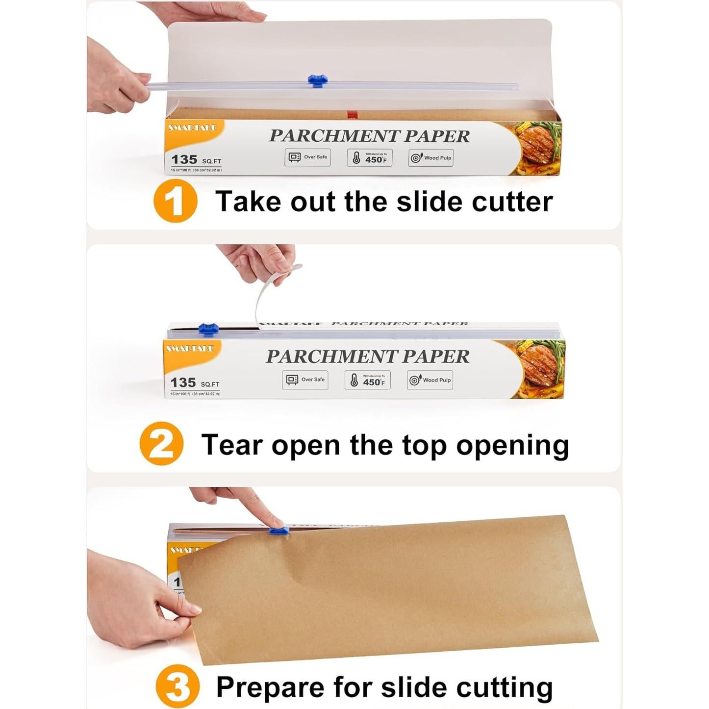 Rollo de Papel Pergamino SMARTAKE 38 cm x 33 m Antiadherente