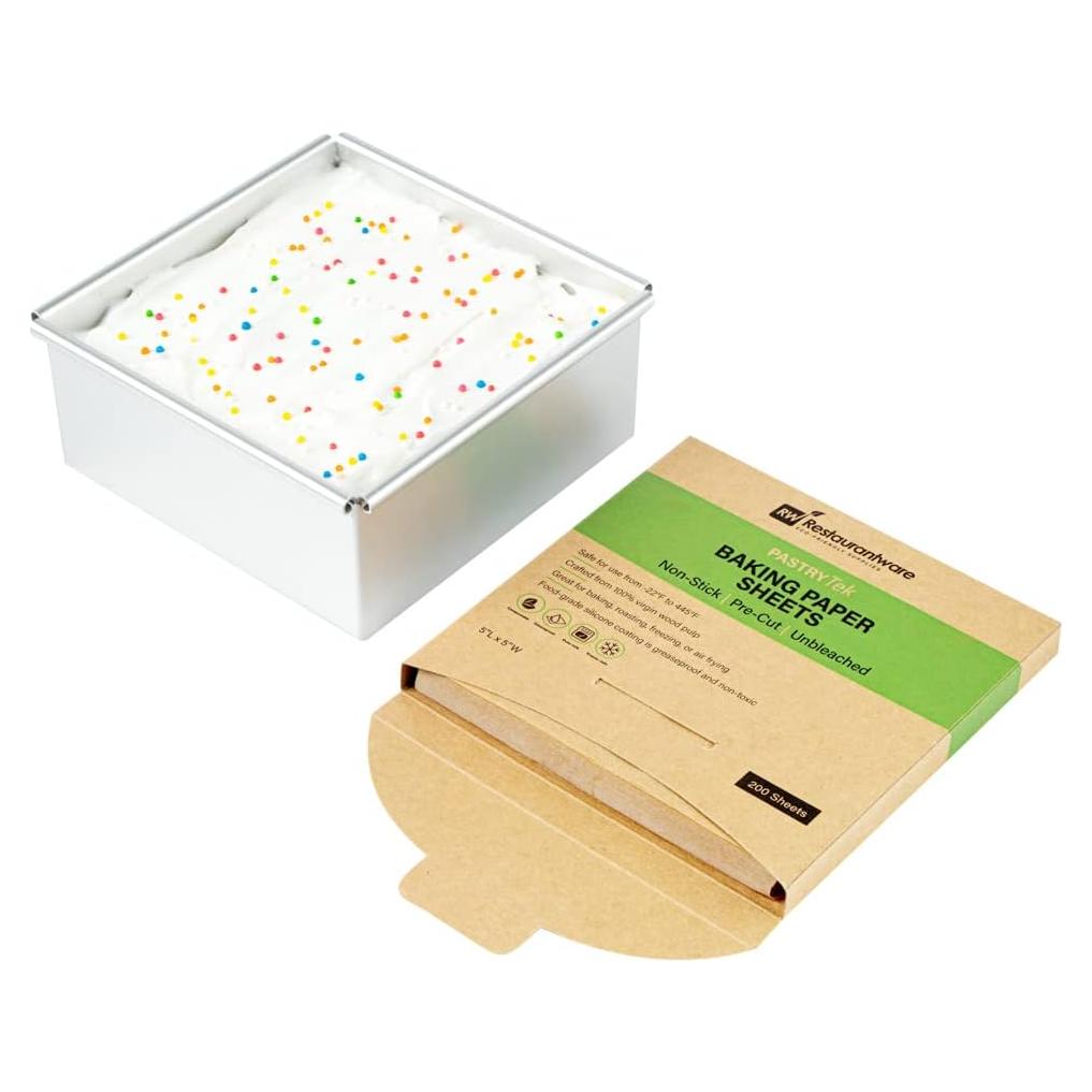 Hojas de papel pergamino Restaurantware 5x5" 200 unidades sin blanquear