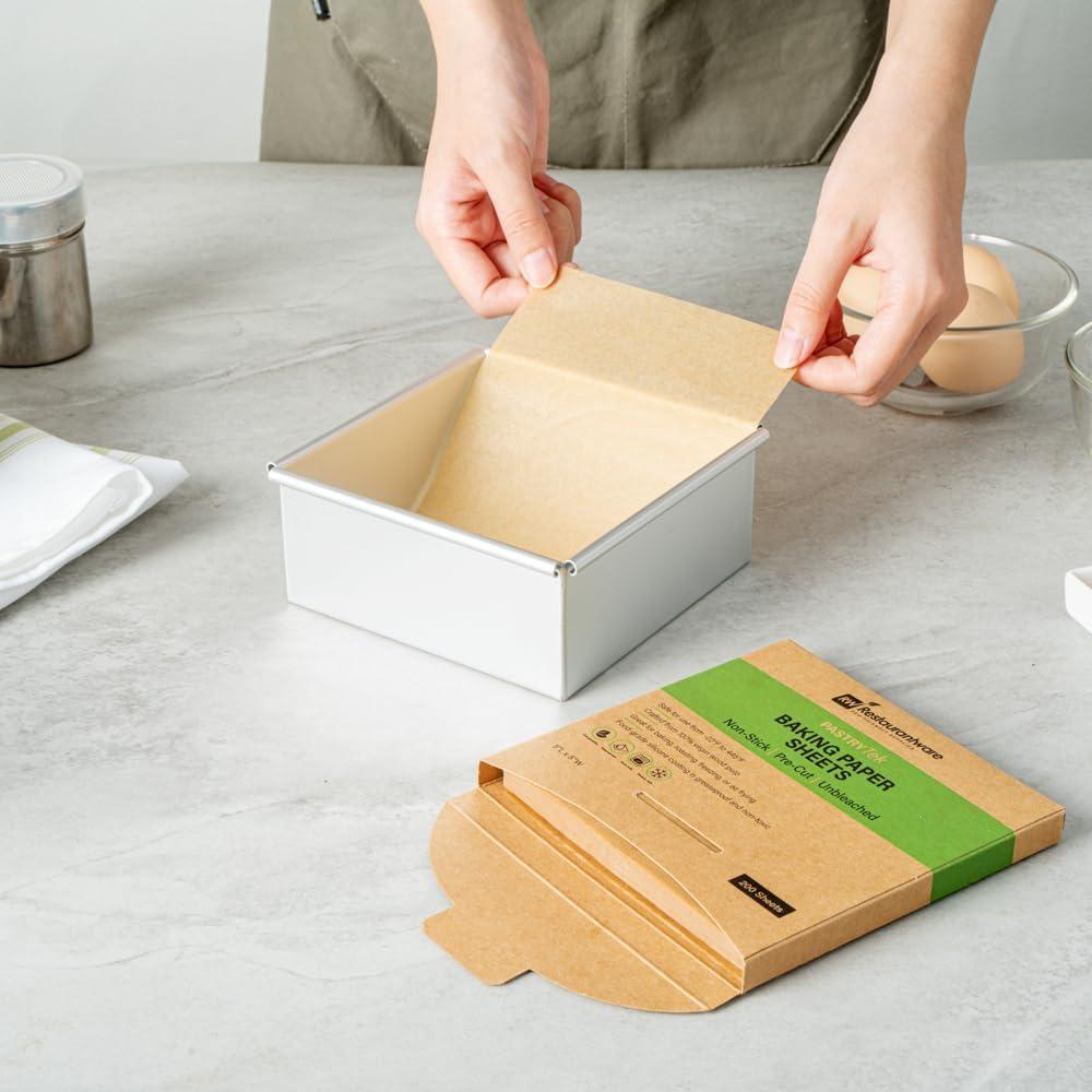 Hojas de papel pergamino Restaurantware 5x5" 200 unidades sin blanquear