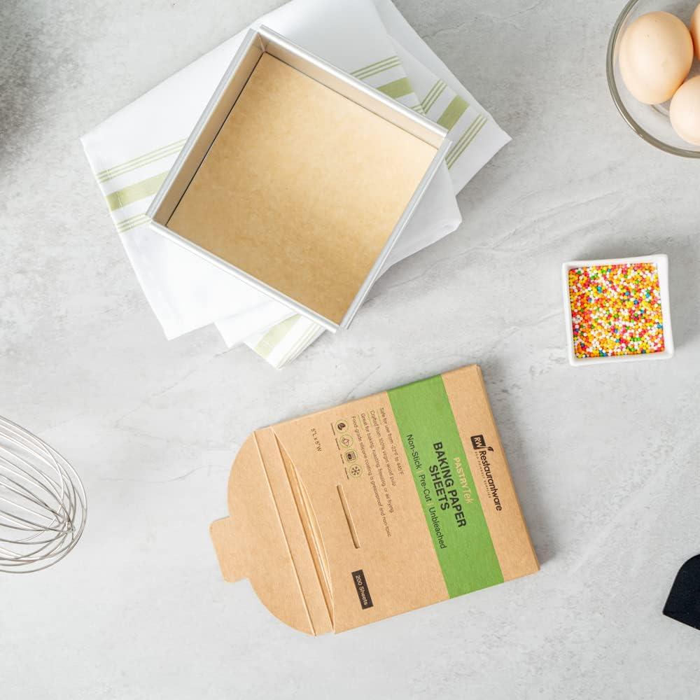 Hojas de papel pergamino Restaurantware 5x5" 200 unidades sin blanquear