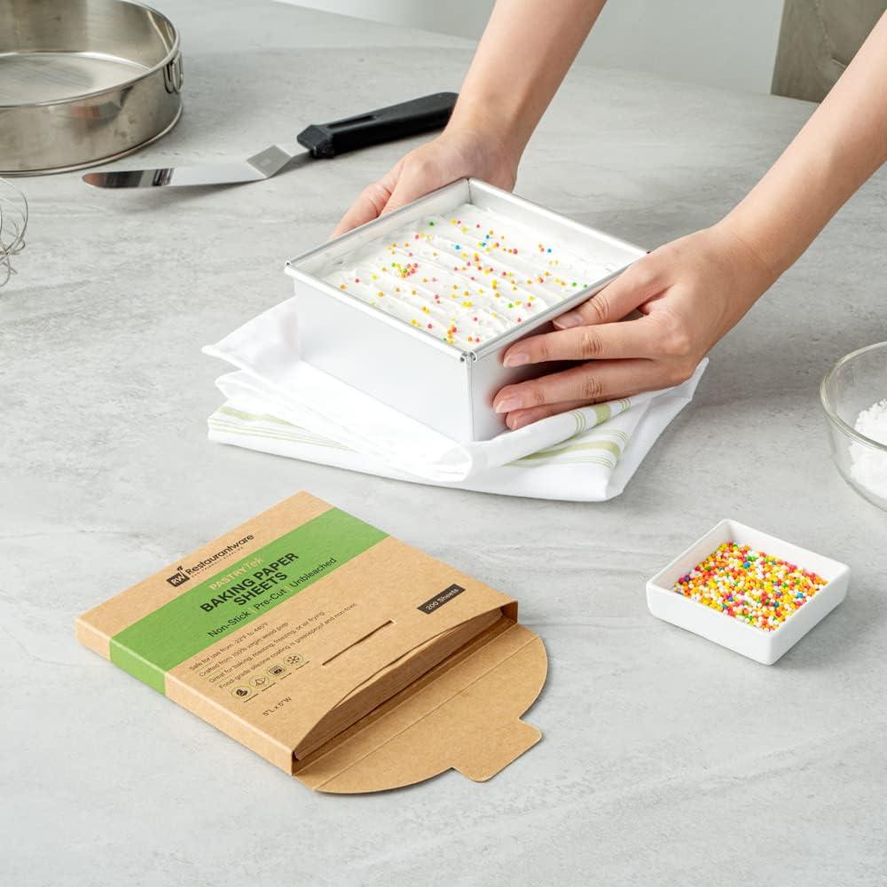 Hojas de papel pergamino Restaurantware 5x5" 200 unidades sin blanquear