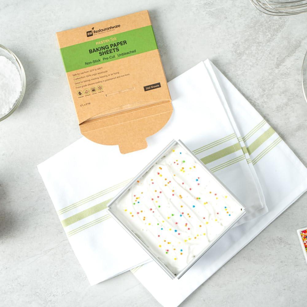 Hojas de papel pergamino Restaurantware 5x5" 200 unidades sin blanquear